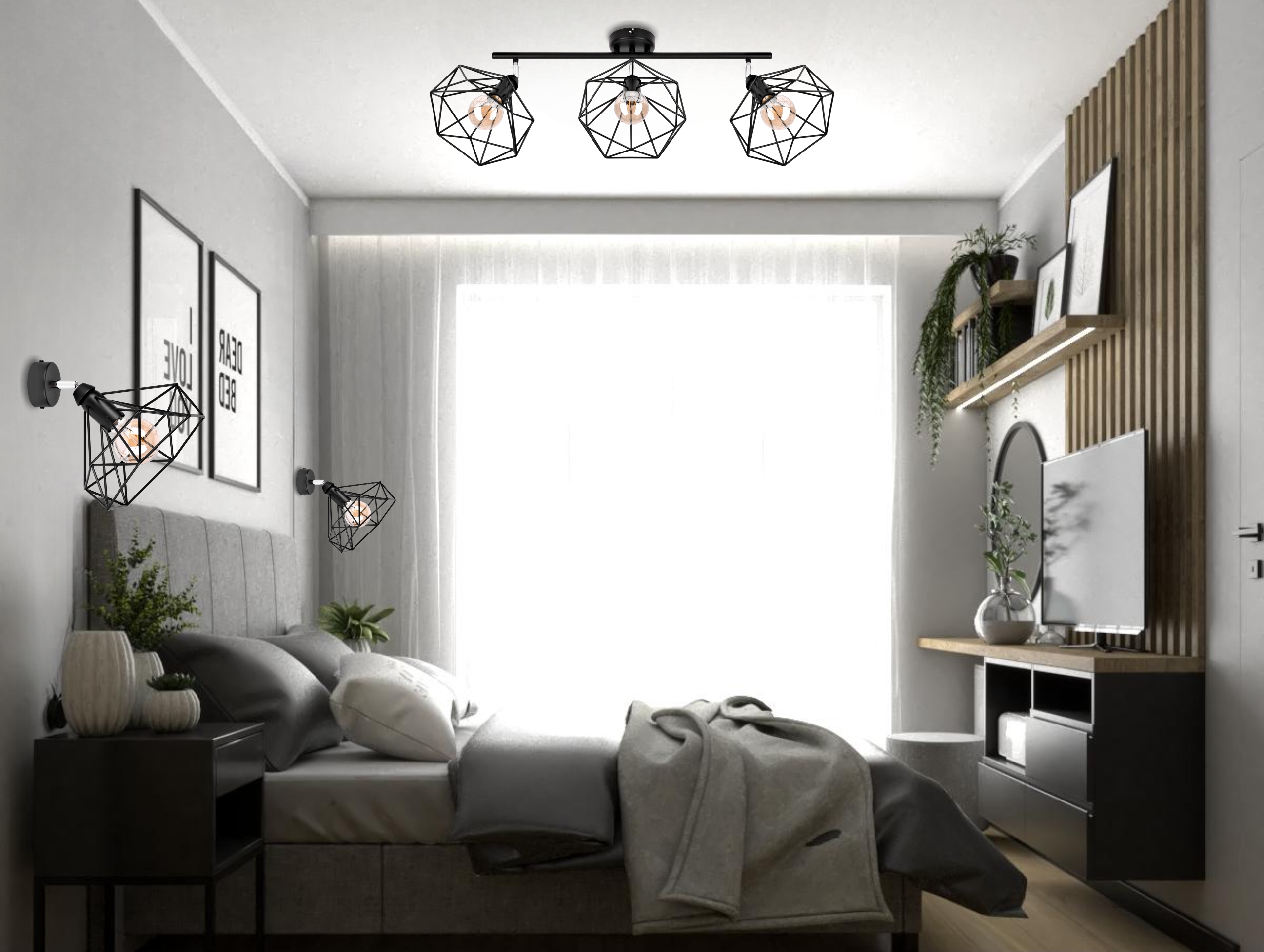 SZACH NOWOCZESNE LAMPY WISZĄCE 2712/Z-B-3 CZARNA LW3