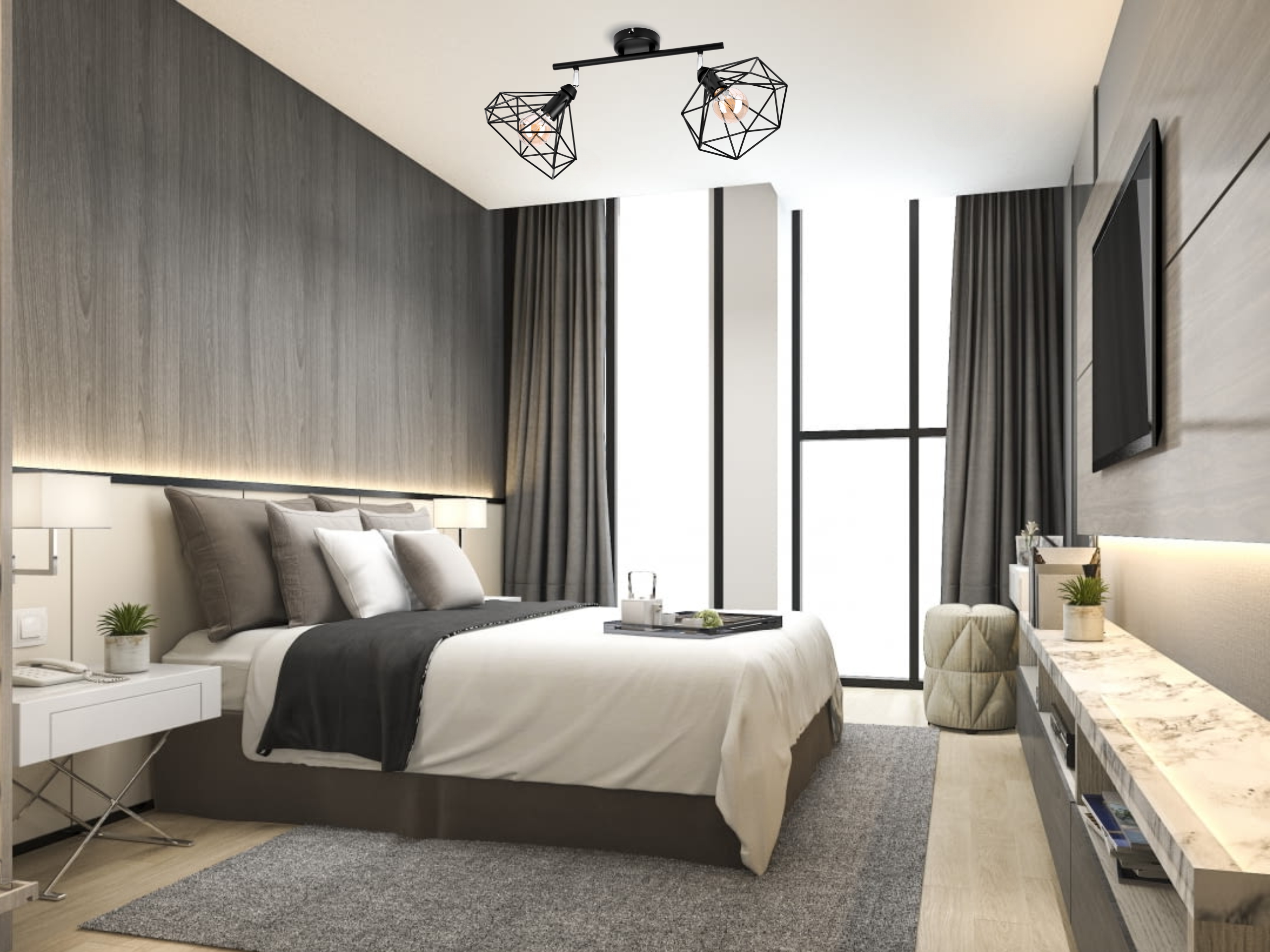 SZACH NOWOCZESNE LAMPY WISZĄCE 2711/Z-B-2 CZARNA LW2