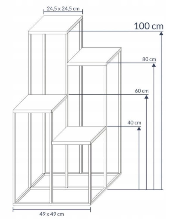 Nowoczesny Kwietnik Loft SREBRNY SIMPLE 12 070/K-12-4K-100S