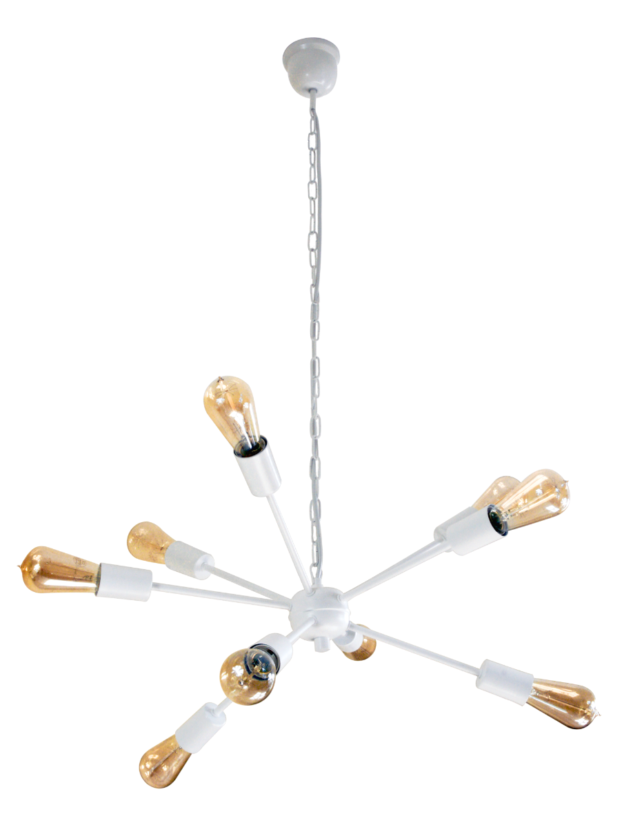 Nowoczesne Lampy Wiszące Loft Spider  2661/Z-B-9 BIAŁA