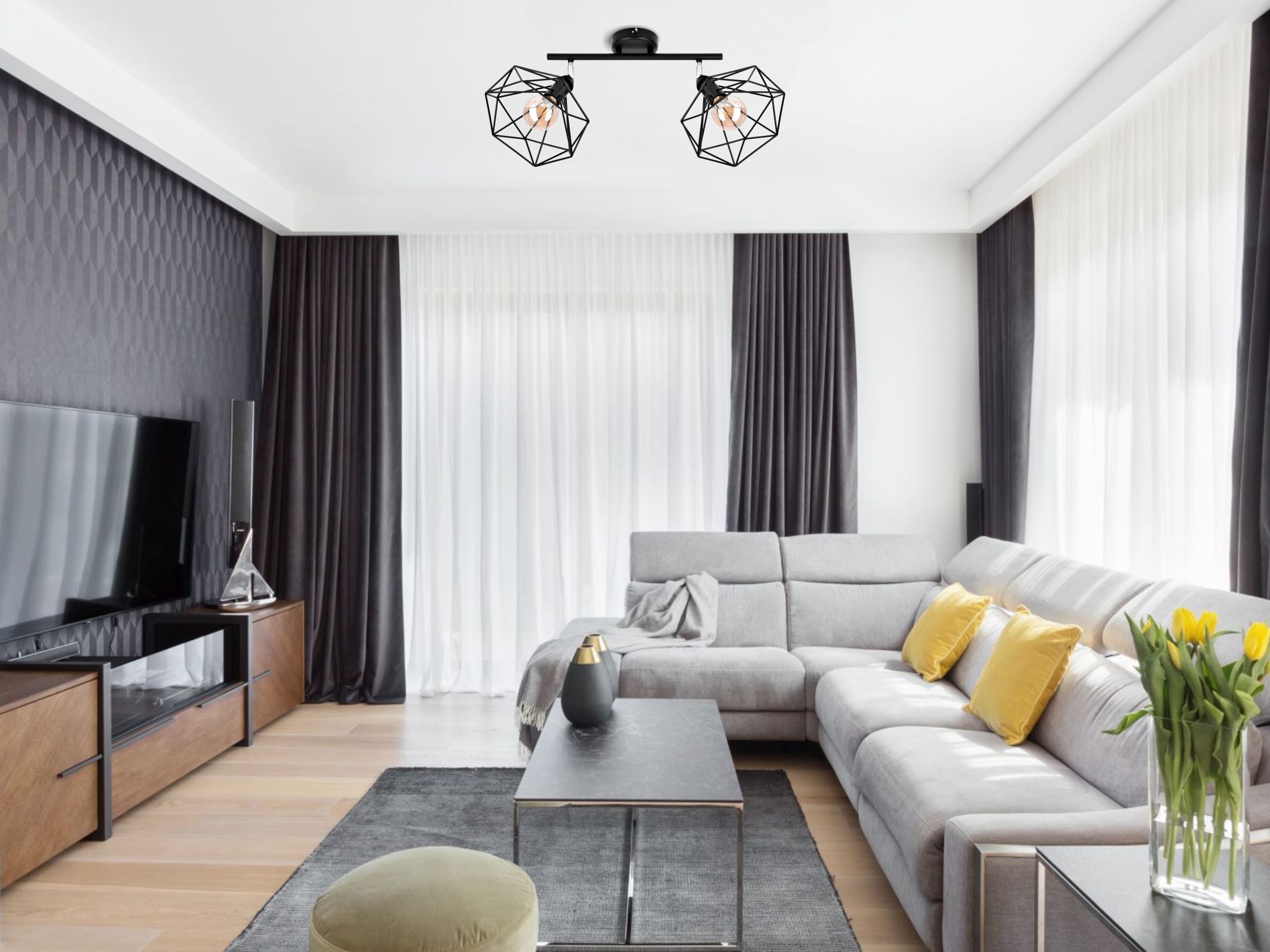 SZACH NOWOCZESNE LAMPY WISZĄCE 2711/Z-B-2 CZARNA LW2