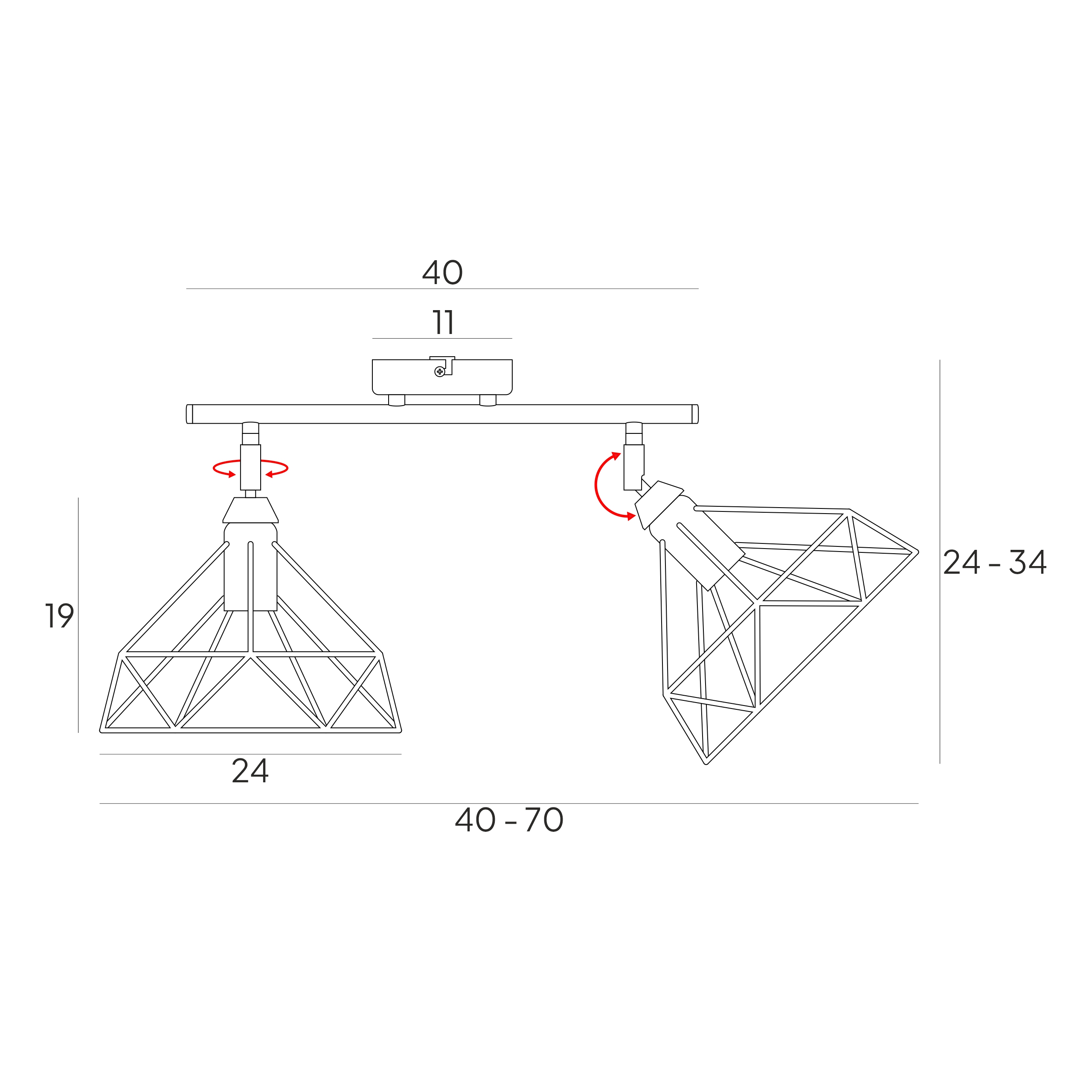 SZACH NOWOCZESNE LAMPY WISZĄCE 2711/Z-B-2 CZARNA LW2
