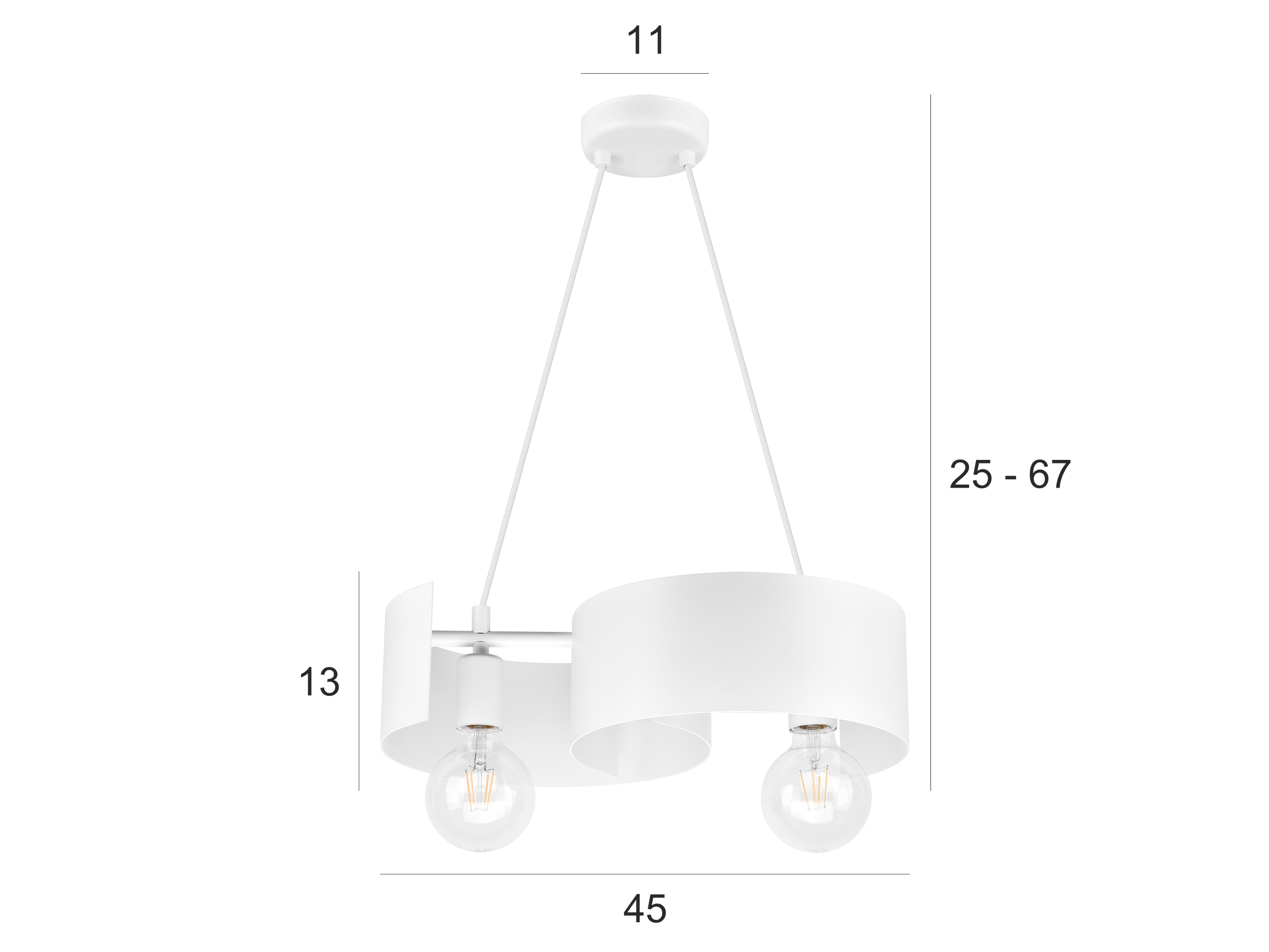 TWIST NOWOCZESNE LAMPY WISZĄCE 2706/Z-B-2 BI LW2