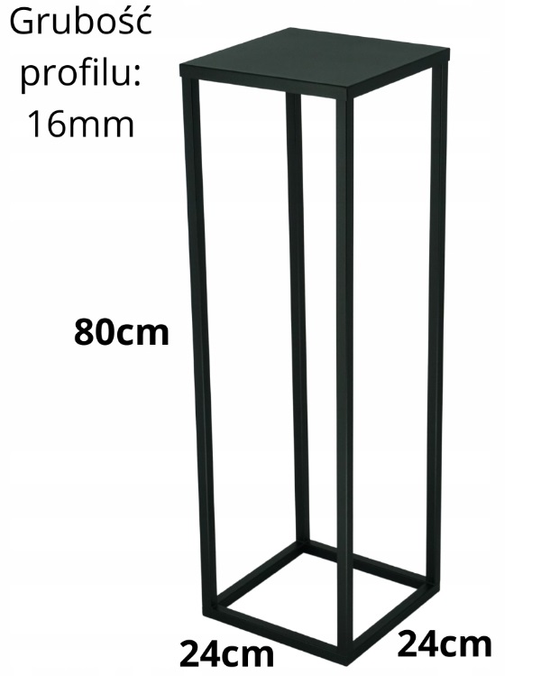 Nowoczesny Kwietnik Loft CZARNY SIMPLE 16 154/K-16-1P-80C