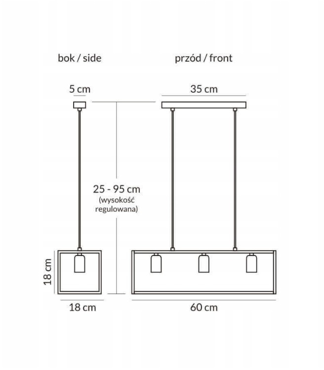 Nowoczesne Lampy Wiszące Loft Horus 2862/Z-B-3