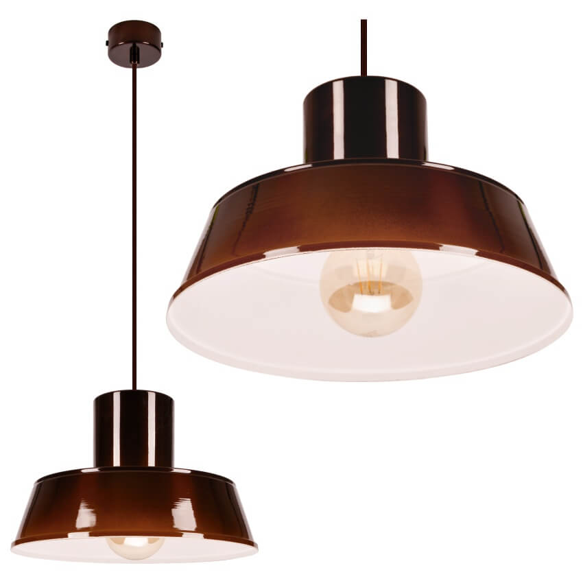 POLLY 1 Lampa wisząca - Industrialna, metalowa, brązowa 1xE27