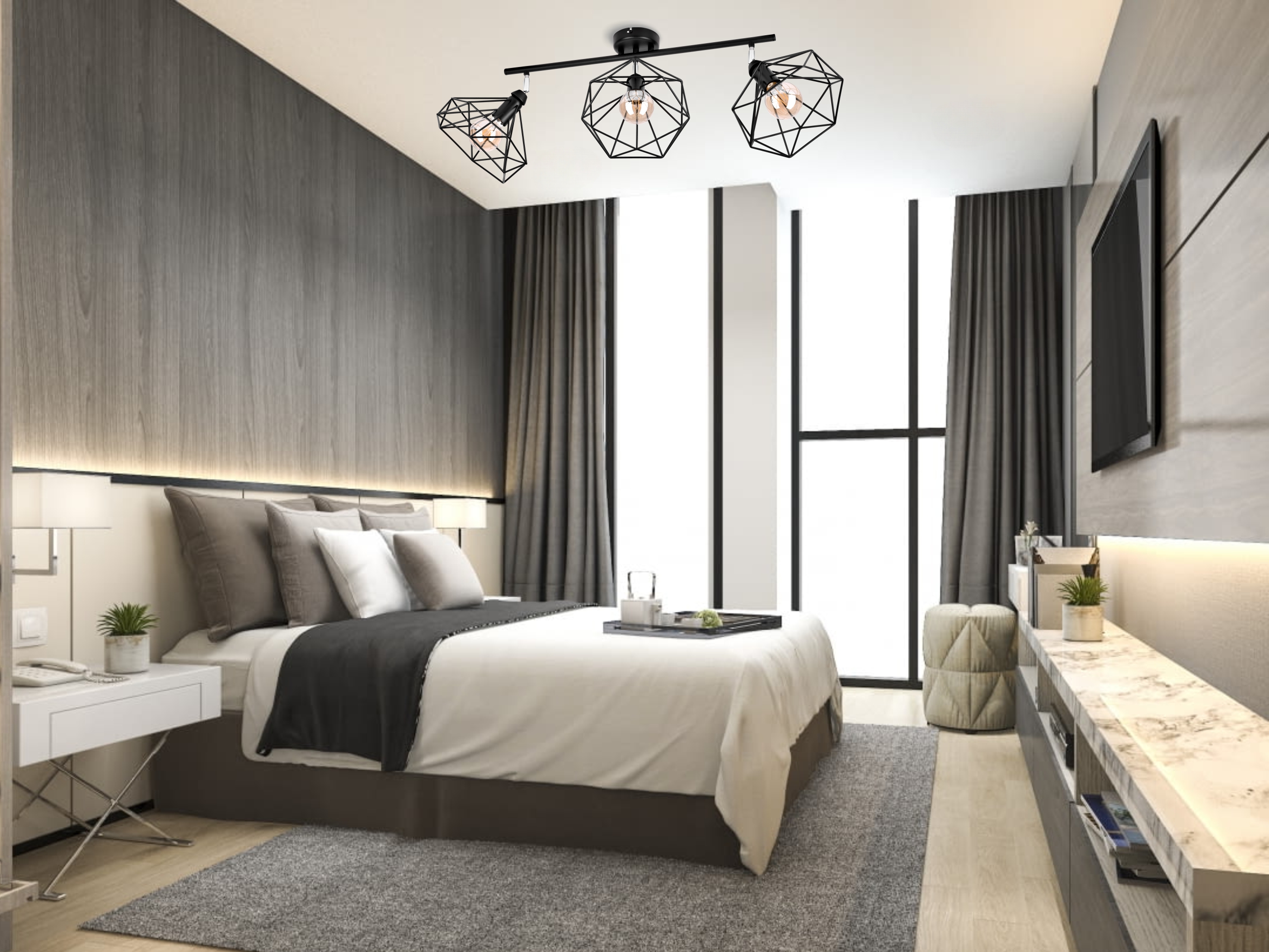 SZACH NOWOCZESNE LAMPY WISZĄCE 2712/Z-B-3 CZARNA LW3