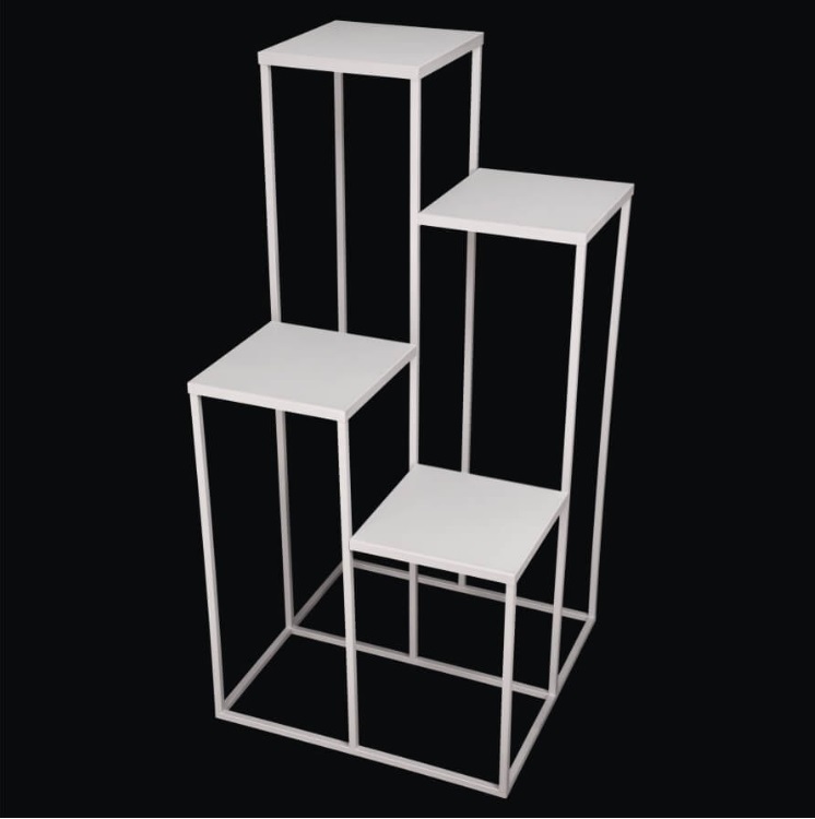 Nowoczesny Kwietnik Loft SREBRNY SIMPLE 12 070/K-12-4K-100S