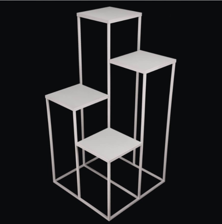 Nowoczesny Kwietnik Loft SREBRNY SIMPLE 12 070/K-12-4K-100S