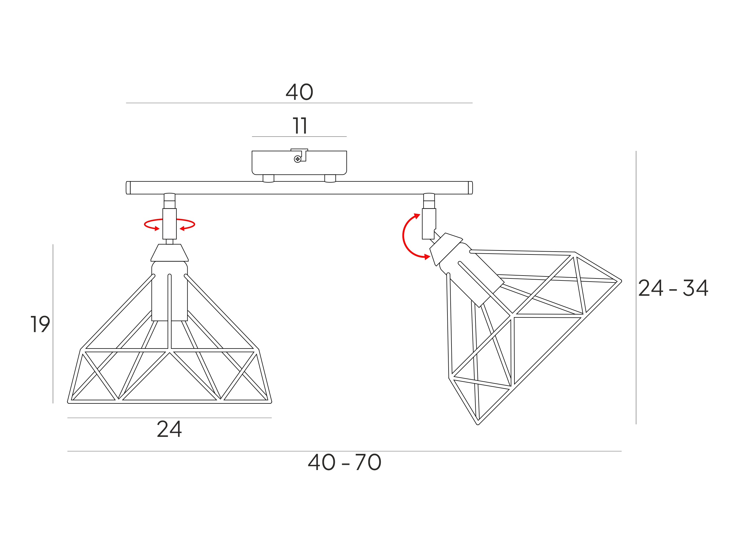 SZACH NOWOCZESNE LAMPY WISZĄCE 2711/Z-B-2 CZARNA LW2