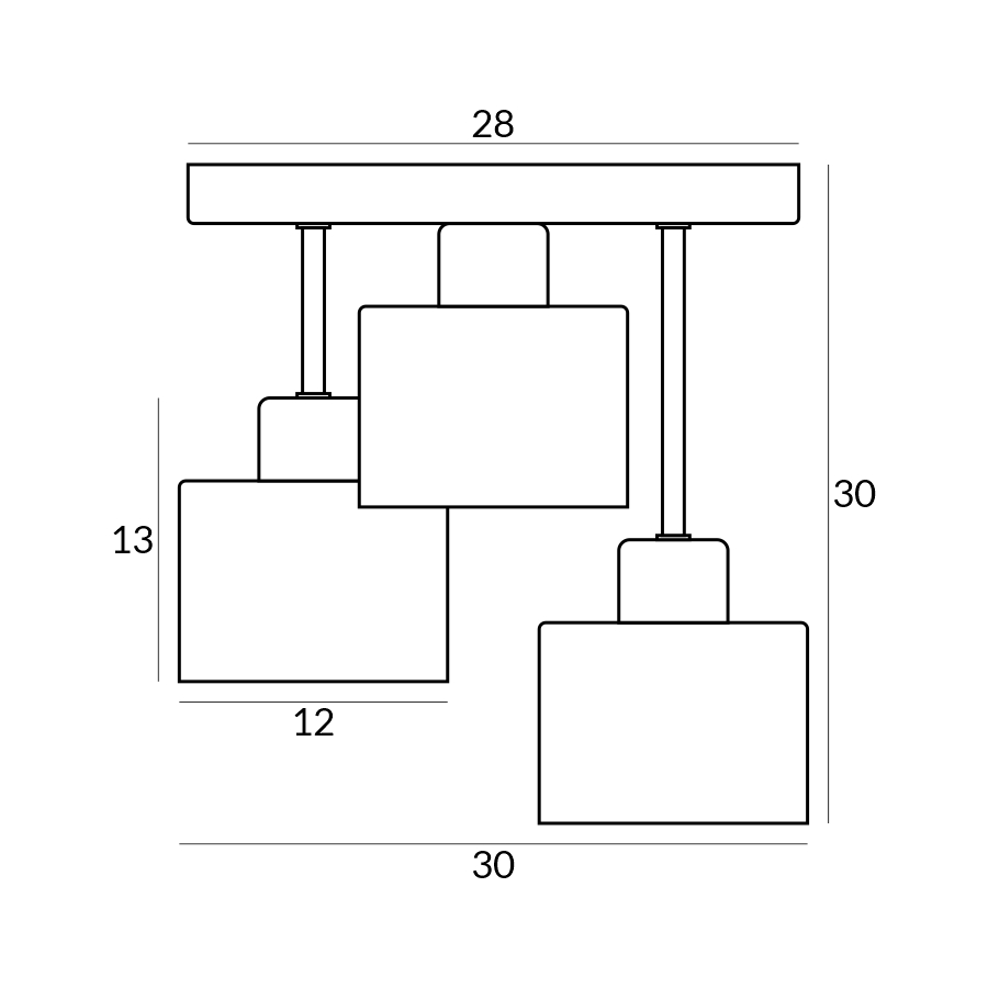 WULKAN 3 Lampa sufitowa - Dziecięca, metalowa, niebieska 3xE27