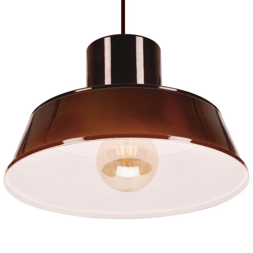 POLLY 1 Lampa wisząca - Industrialna, metalowa, brązowa 1xE27