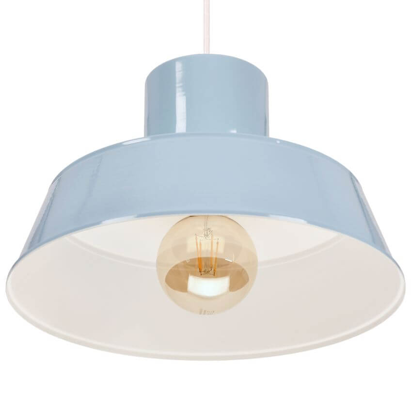 POLLY 1 Lampa wisząca - Industrialna, metalowa, niebieska 1xE27