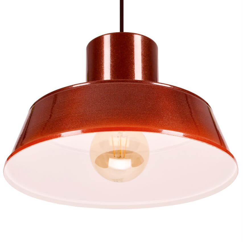 POLLY 1 Lampa wisząca - Industrialna, metalowa, bordowa 1xE27