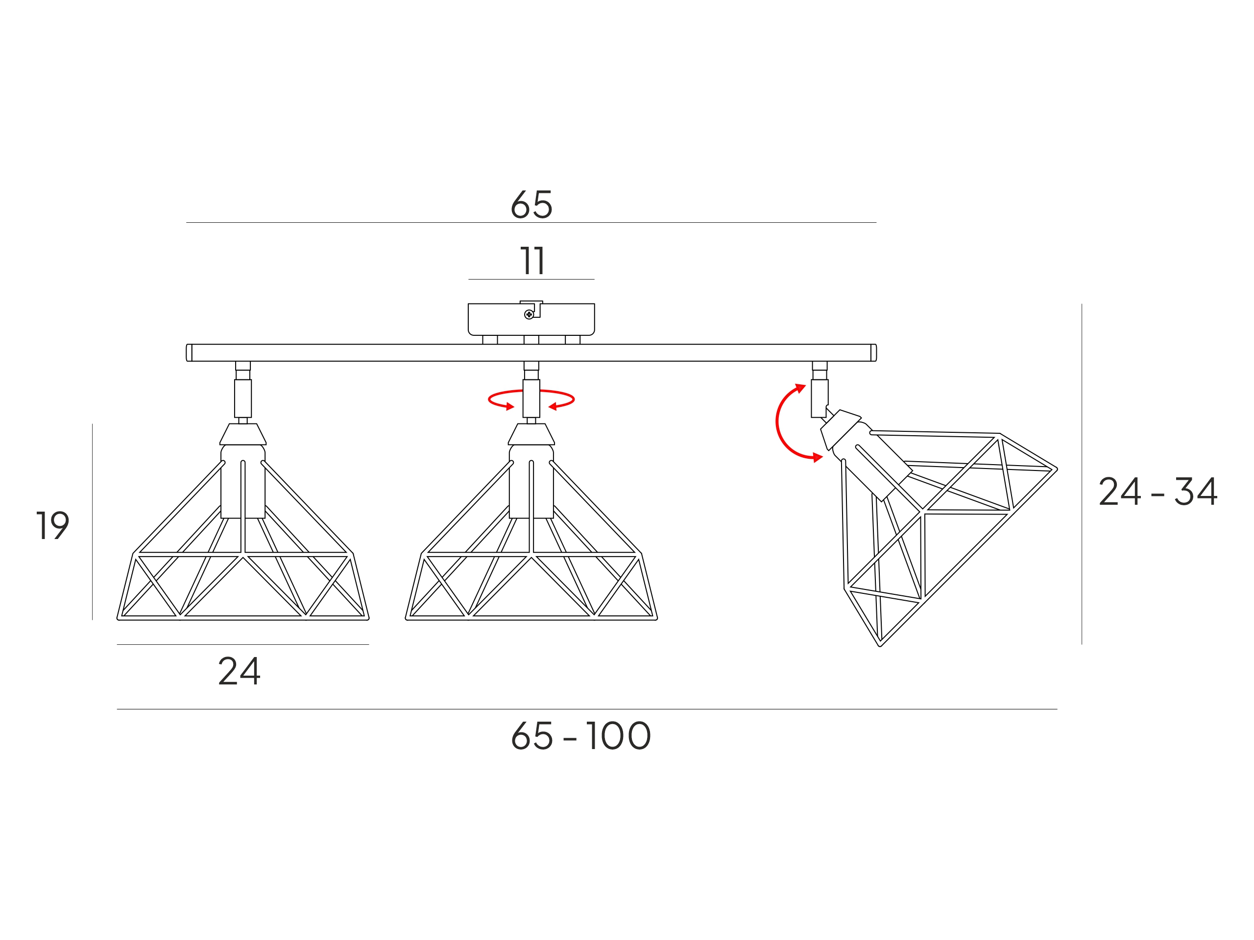 SZACH NOWOCZESNE LAMPY WISZĄCE 2712/Z-B-3 CZARNA LW3