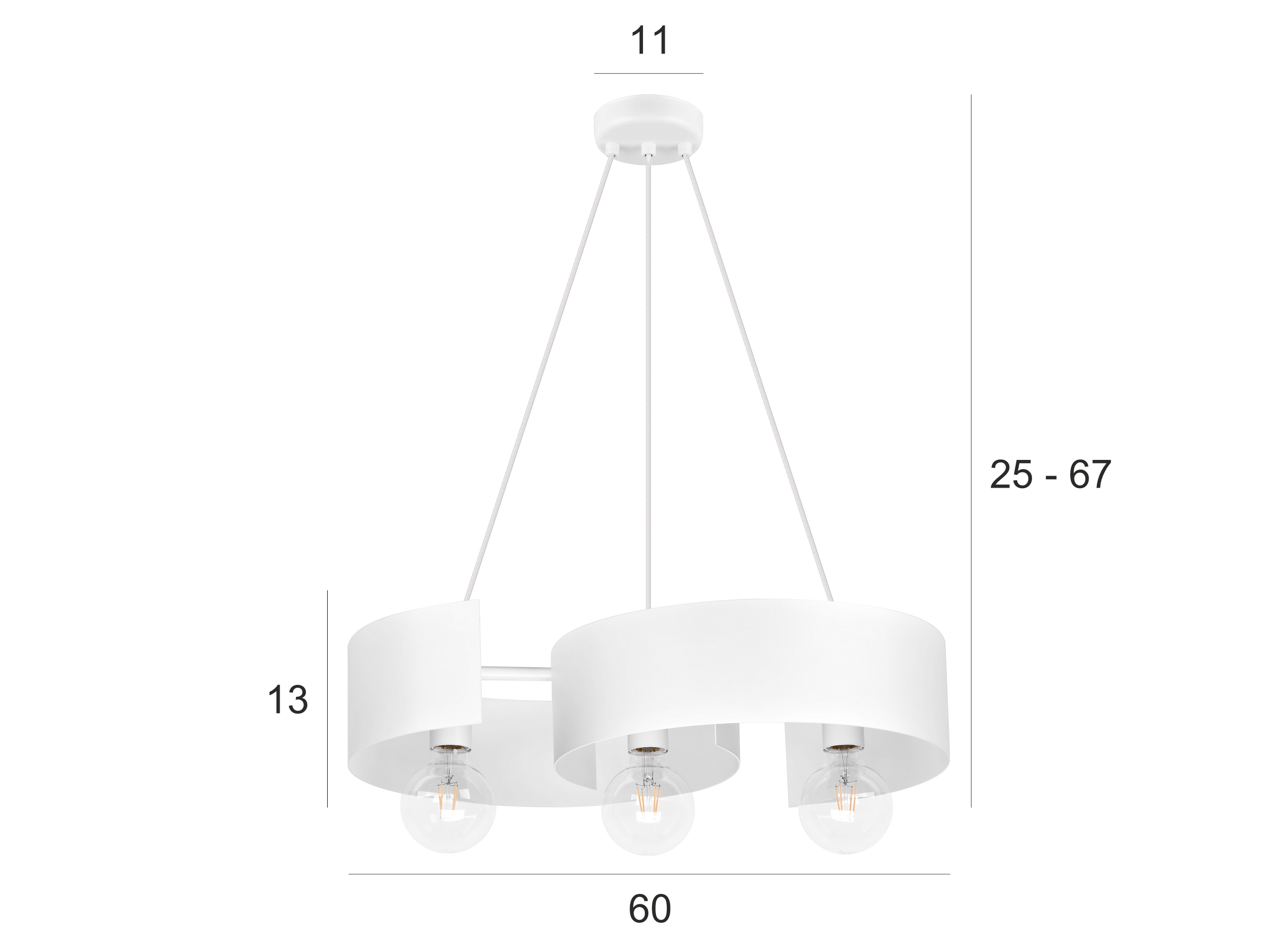 TWIST NOWOCZESNE LAMPY WISZĄCE 2707/Z-B-3 BI LW3