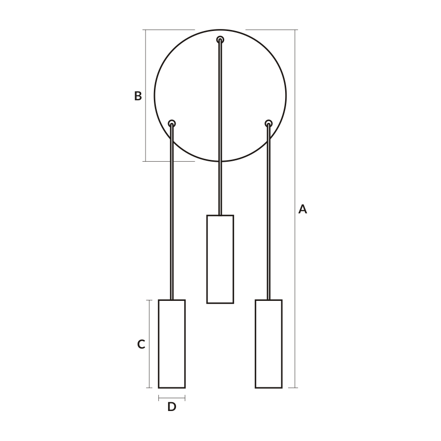 NOWOCZESNE LAMPY WISZĄCE LOFT TUBA 3P 05/3PB