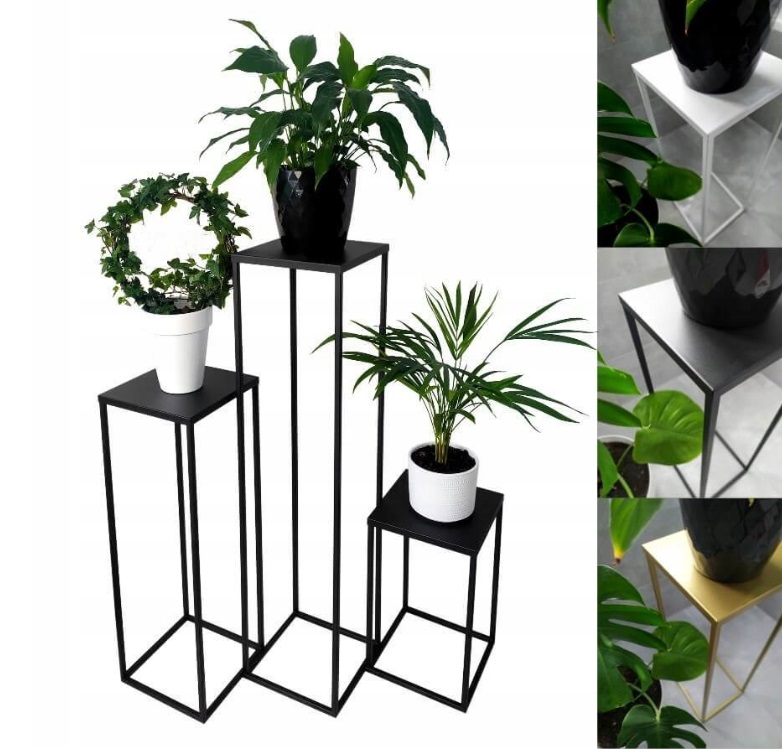 Nowoczesny Kwietnik Loft Czarny SIMPLE 12 031/K-12-1P-40C