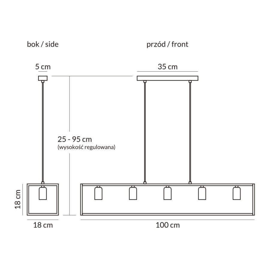 Nowoczesne Lampy Wiszące Loft Horus 2858/Z-B-5