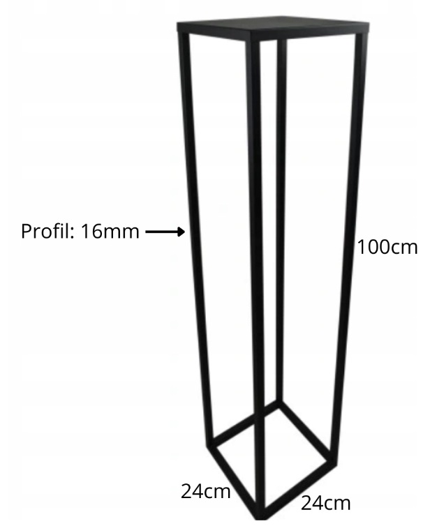 Nowoczesny Kwietnik Loft CZARNY SIMPLE 16 155/K-16-1P-100C