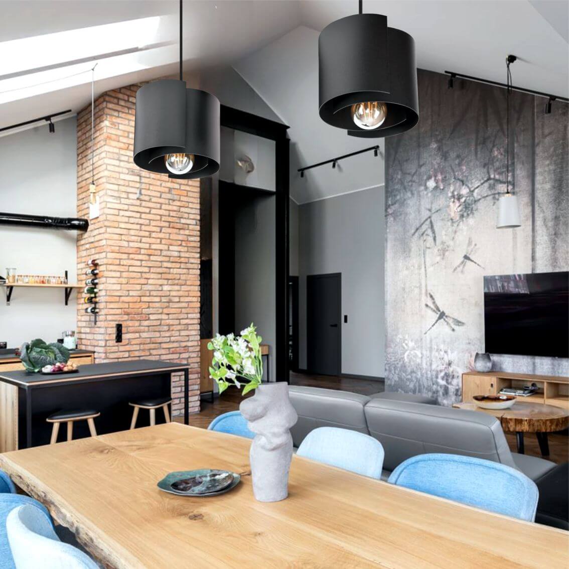 HUGO 1 Lampa wisząca czarna