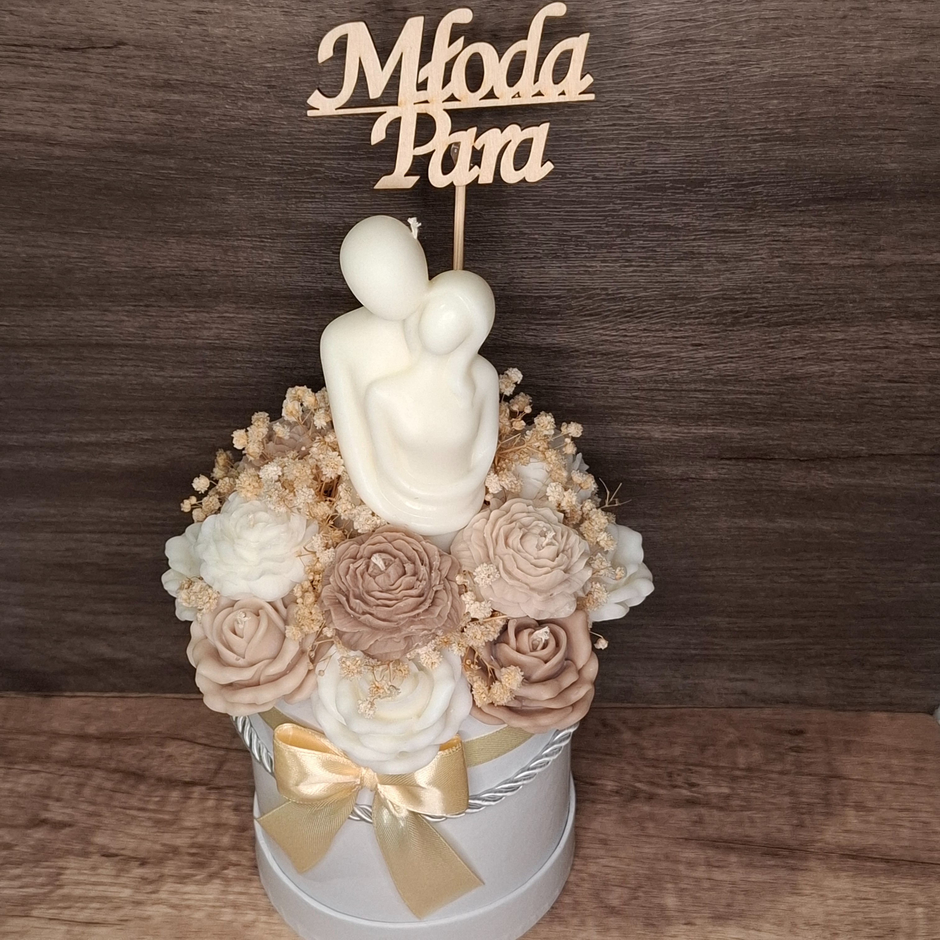 Flower Box Świece Sojowe Wieczny Bukiet Kwiat Prezent Ślub Wesele Para