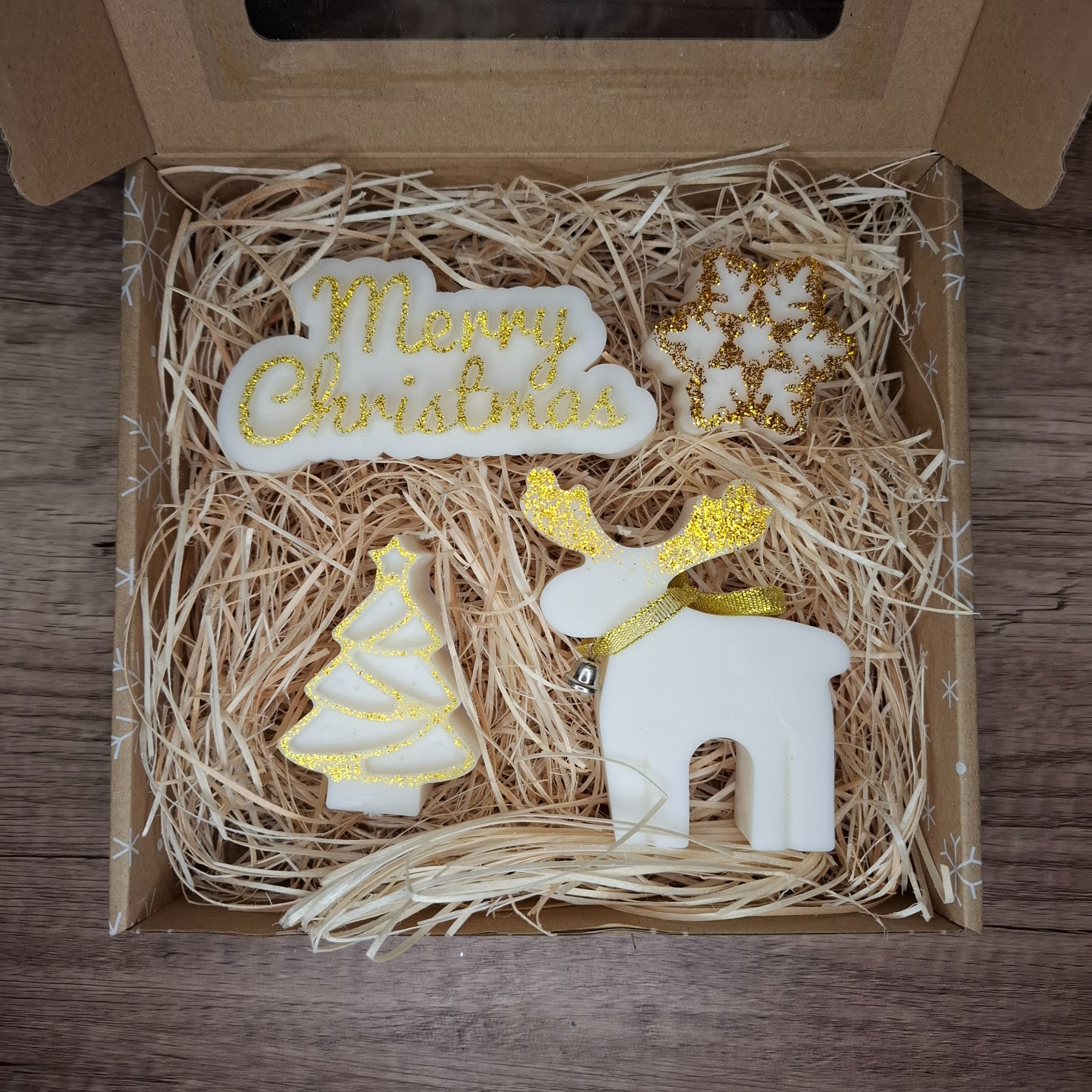 Świeca Dekoracyjna Sojowa Podziękowania Prezent Zestaw Świąteczny Box