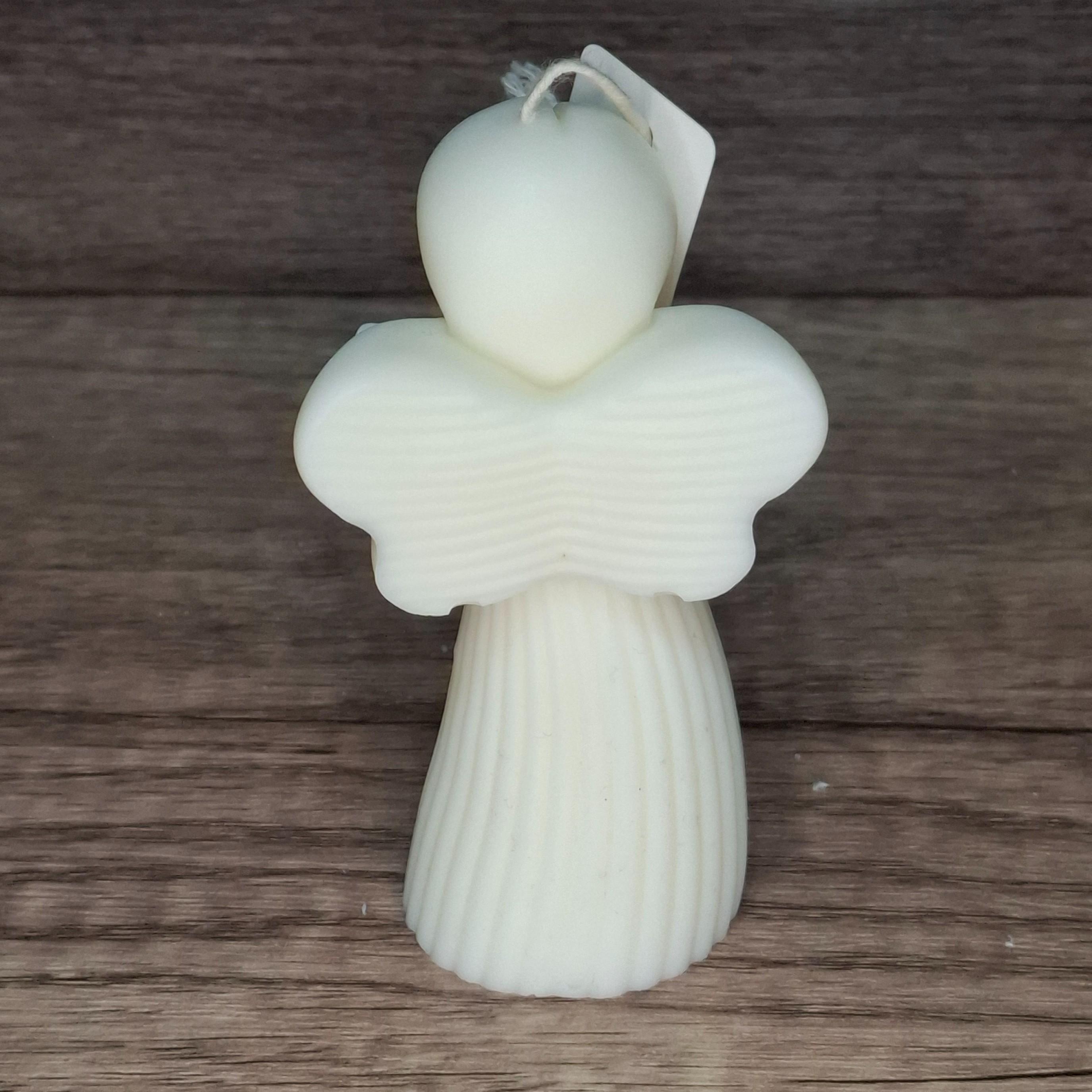 Świeca Dekoracyjna Biała Sojowa Naturalna Ozdobna Prezent Duża Anioł