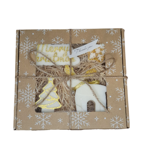 Świeca Dekoracyjna Sojowa Podziękowania Prezent Zestaw Świąteczny Box