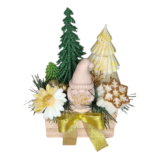 Candle Box Stroik Świece Ozdoba Prezent Na Święta Dekoracja Świąteczna