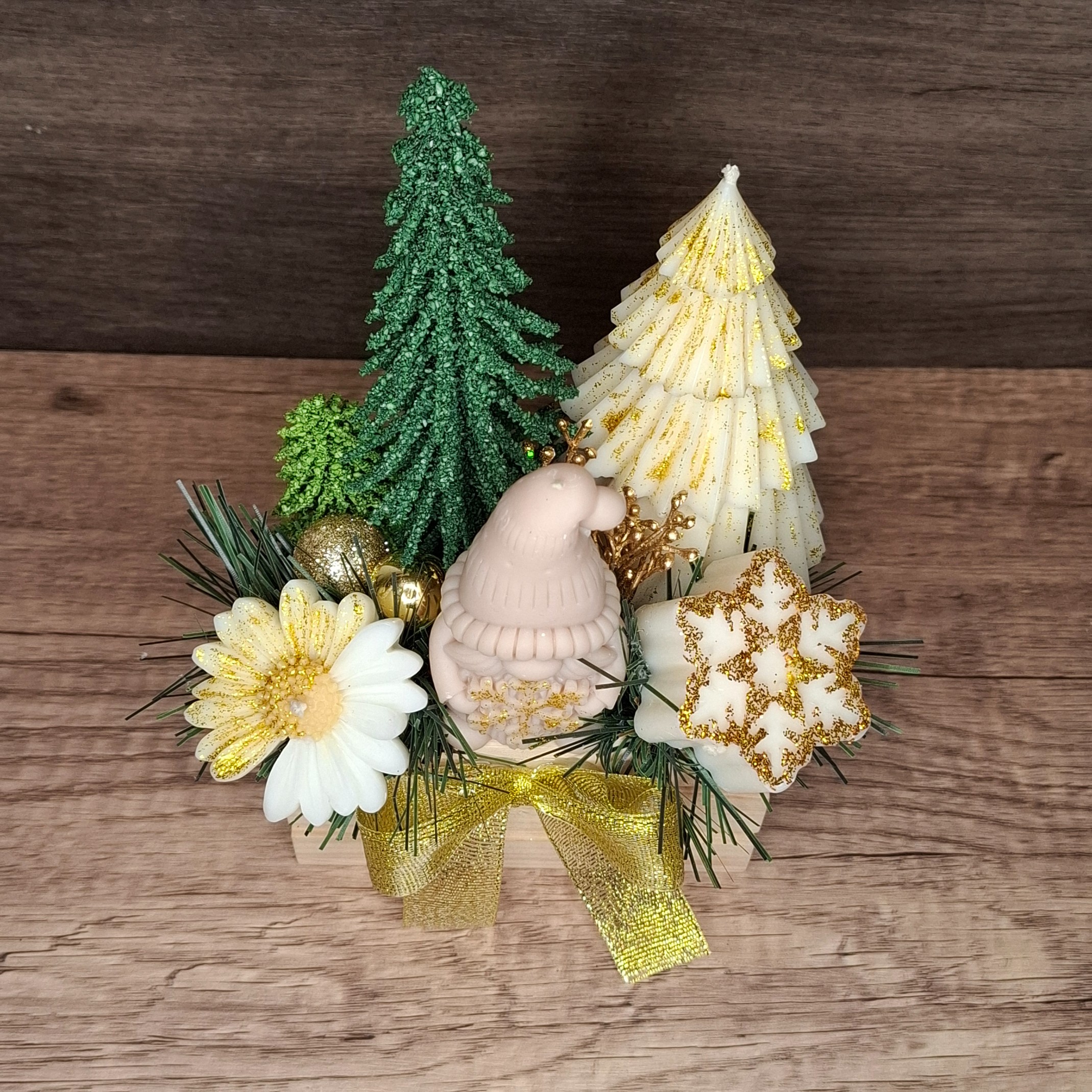 Candle Box Stroik Świece Ozdoba Prezent Na Święta Dekoracja Świąteczna