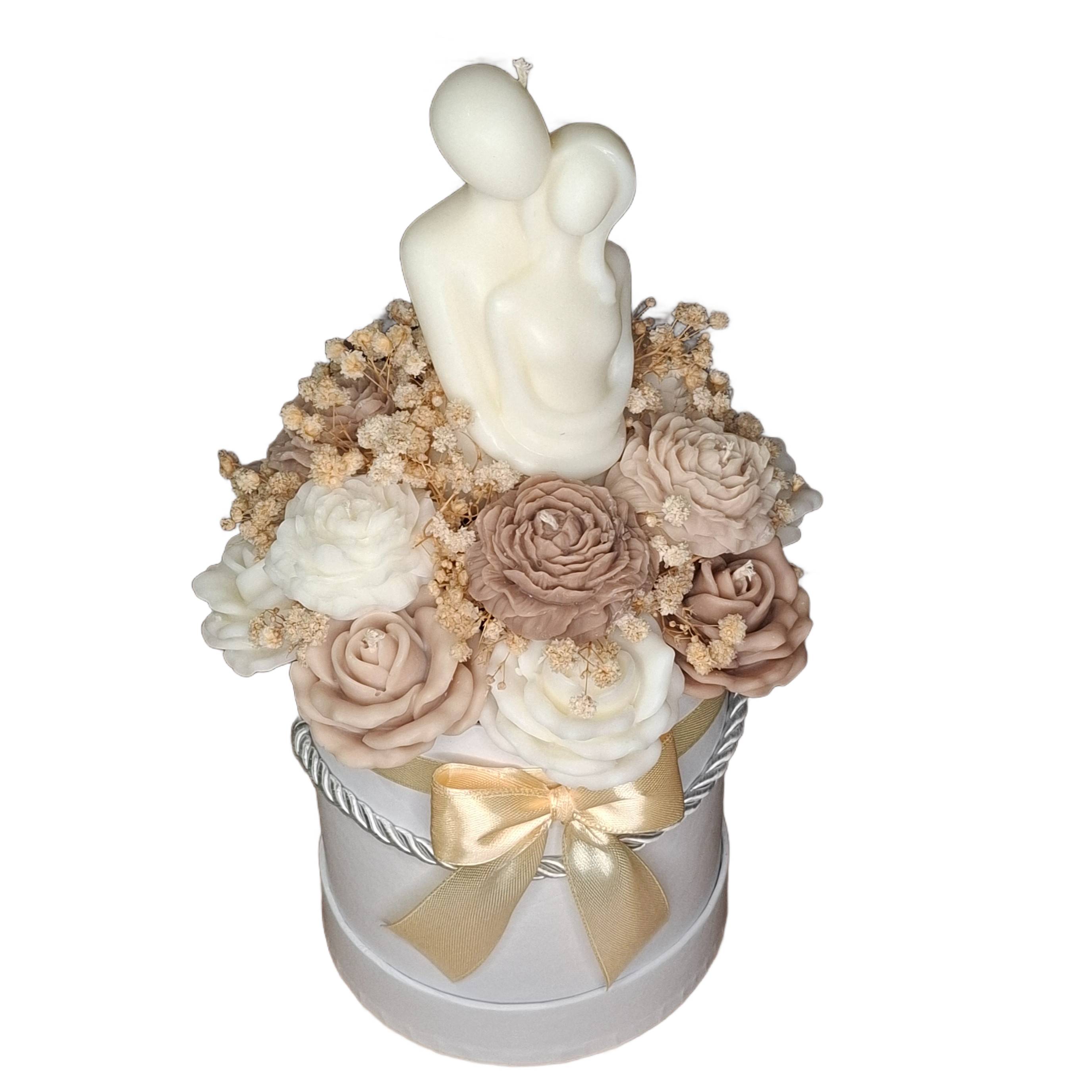 Flower Box Świece Sojowe Wieczny Bukiet Kwiat Prezent Ślub Wesele Para