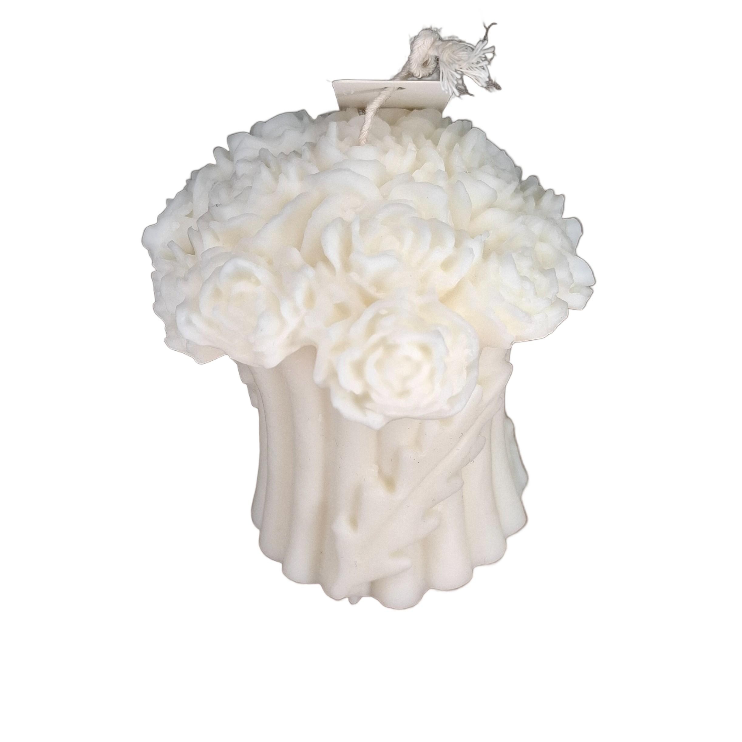 Świeca Dekoracyjna Bukiet Róż Duży Wosk Sojowy Na Prezent Ozdoba Biała