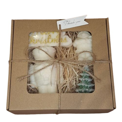 Świeca Dekoracyjna Sojowa Podziękowania Prezent Zestaw Świąteczny Box