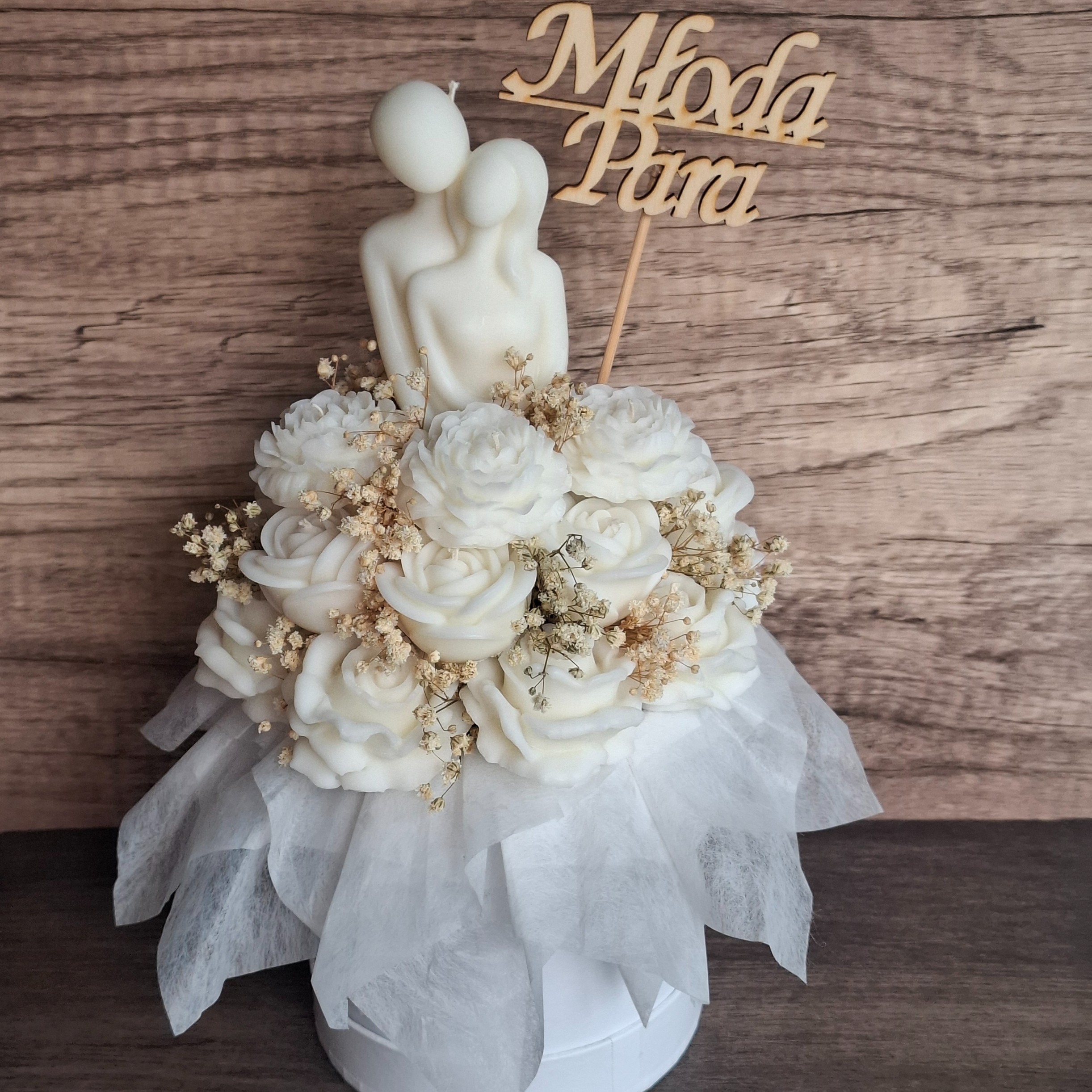 Flower Box Świece Sojowe Wieczny Bukiet Kwiat Prezent Ślub Wesele Para