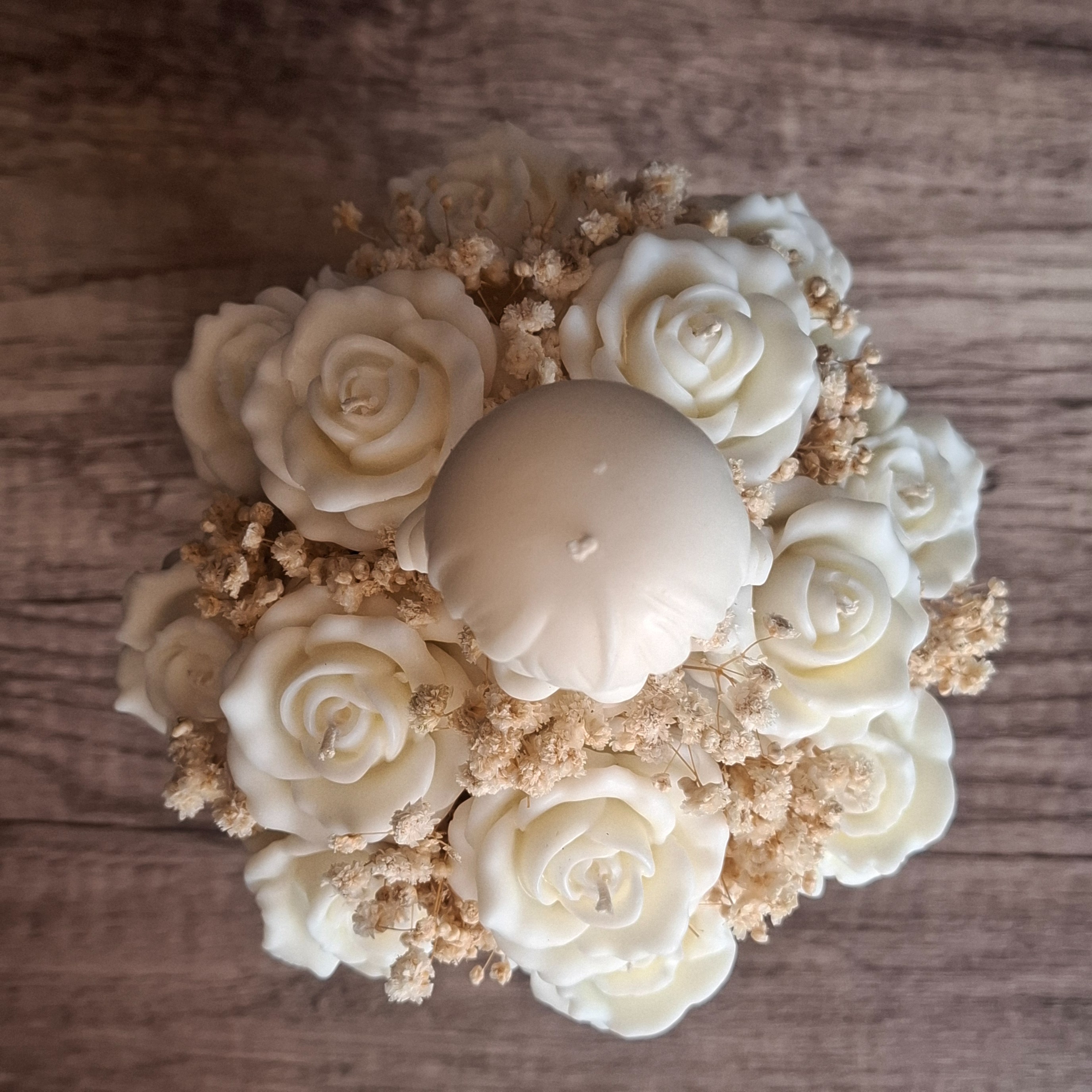 Flower Box Świece Sojowe Wieczny Bukiet Kwiaty Prezent Chrzest Dziecko