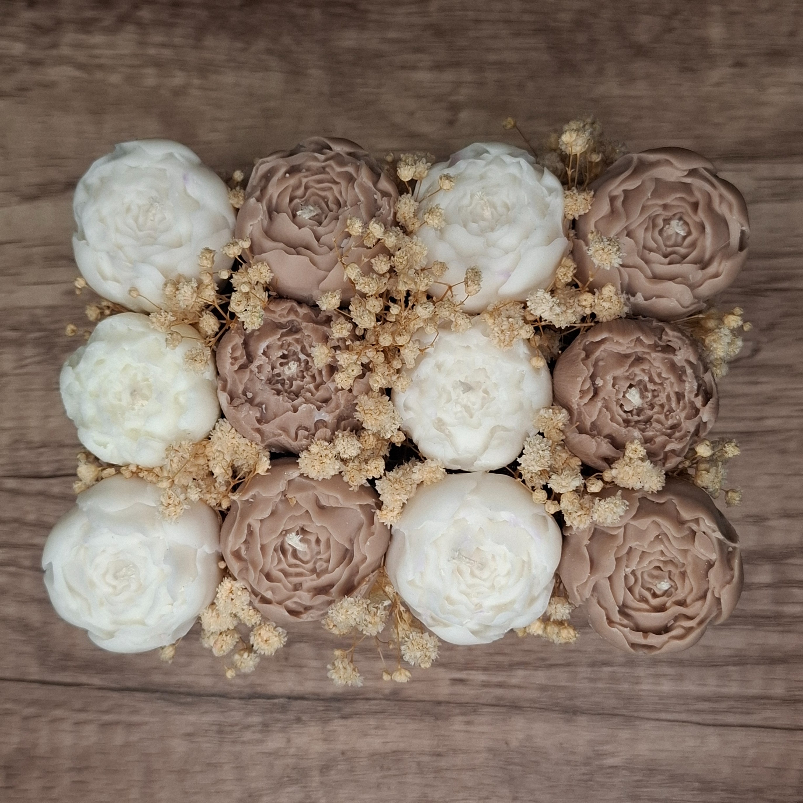 Flower Box Świece Bukiet Prezent MIni Skrzynia Dekoracja Ozdoba Kwiaty