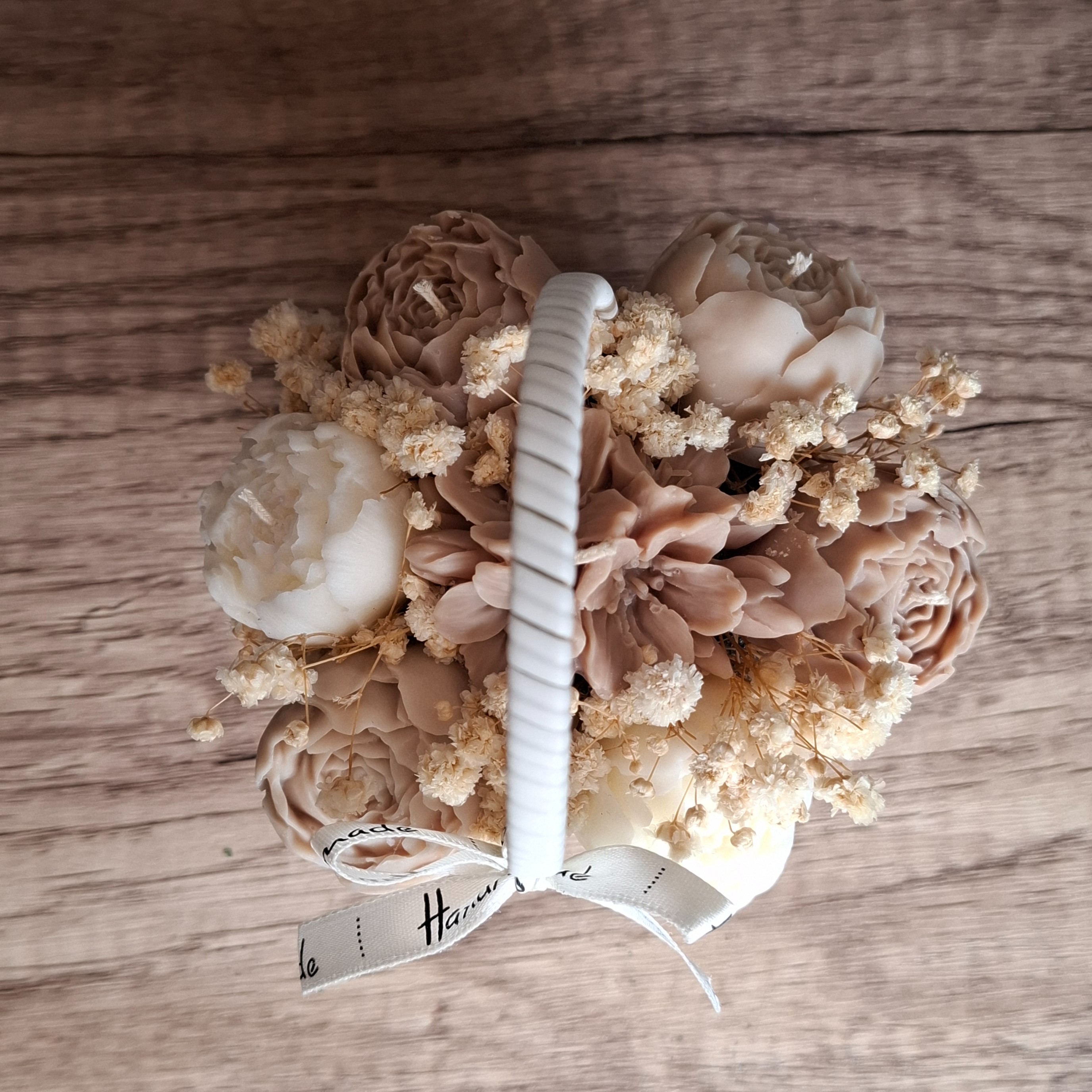 Flower Box Świece Sojowe Wieczny Bukiet Koszyk Ślub Urodziny Prezent