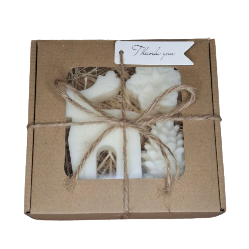 Świeca Dekoracyjna Sojowa Podziękowania Prezent Zestaw Świąteczny Box