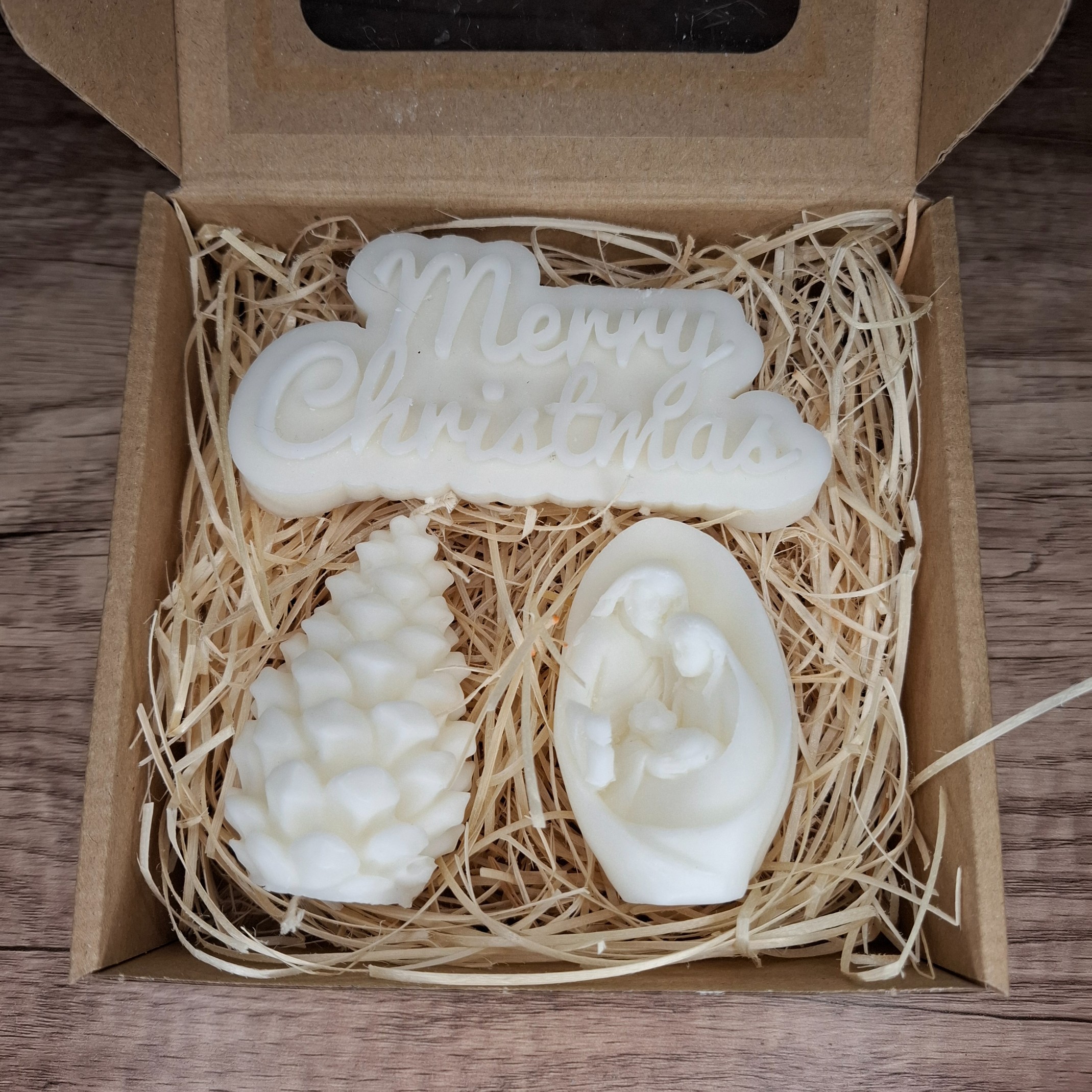 Świeca Dekoracyjna Sojowa Podziękowania Prezent Zestaw Świąteczny Box