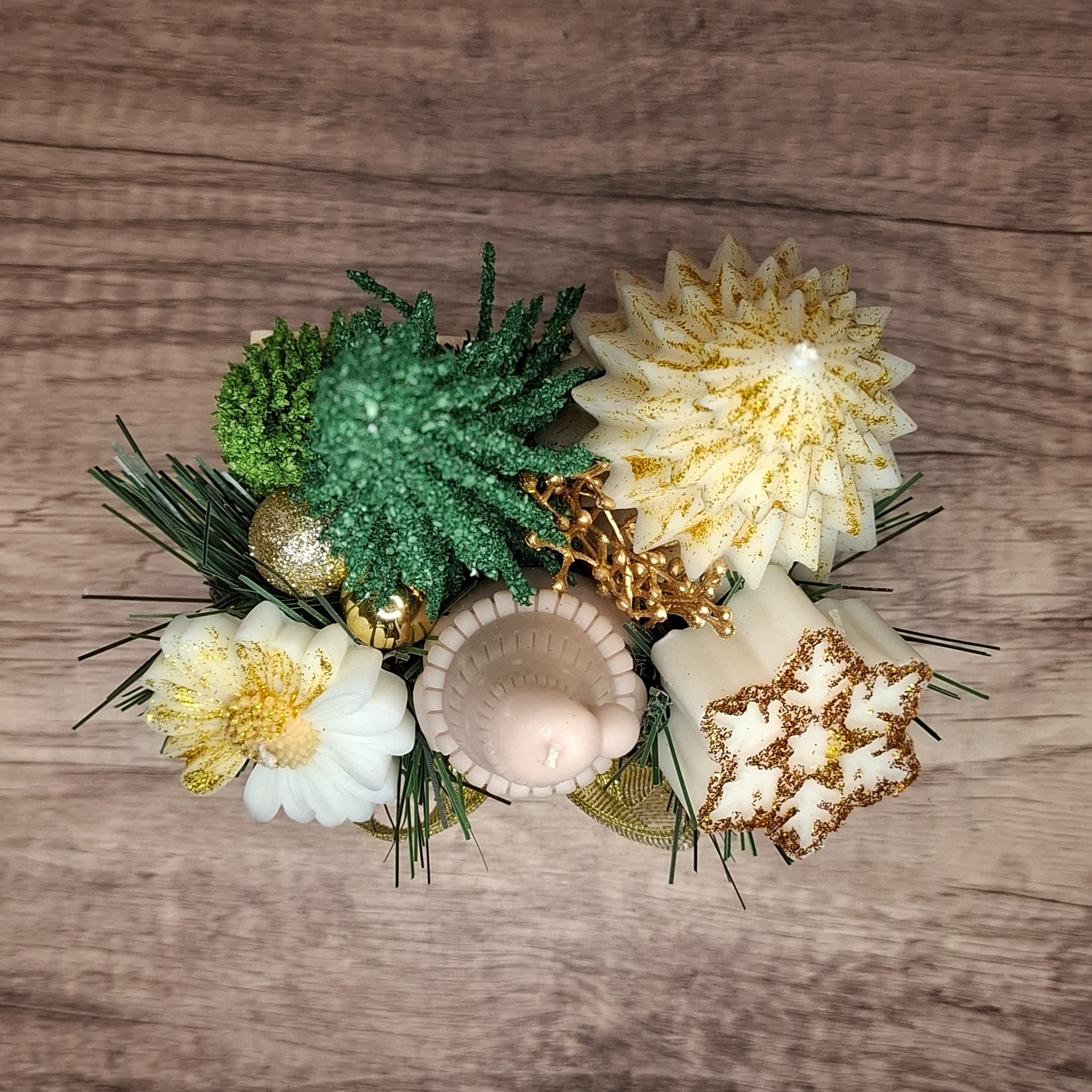 Candle Box Stroik Świece Ozdoba Prezent Na Święta Dekoracja Świąteczna