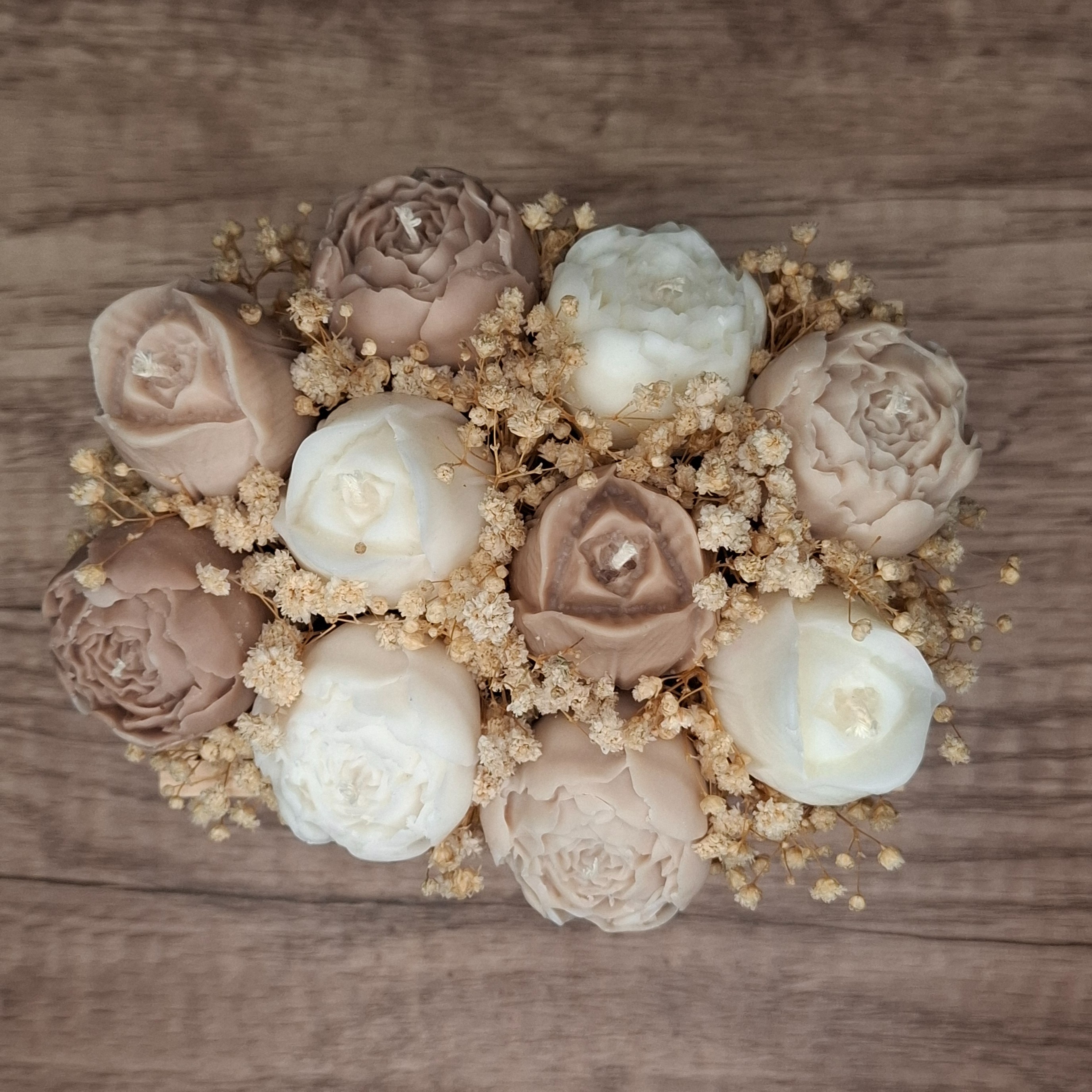 Flower Box Świece Bukiet Prezent MIni Skrzynia Dekoracja Ozdoba Kwiaty