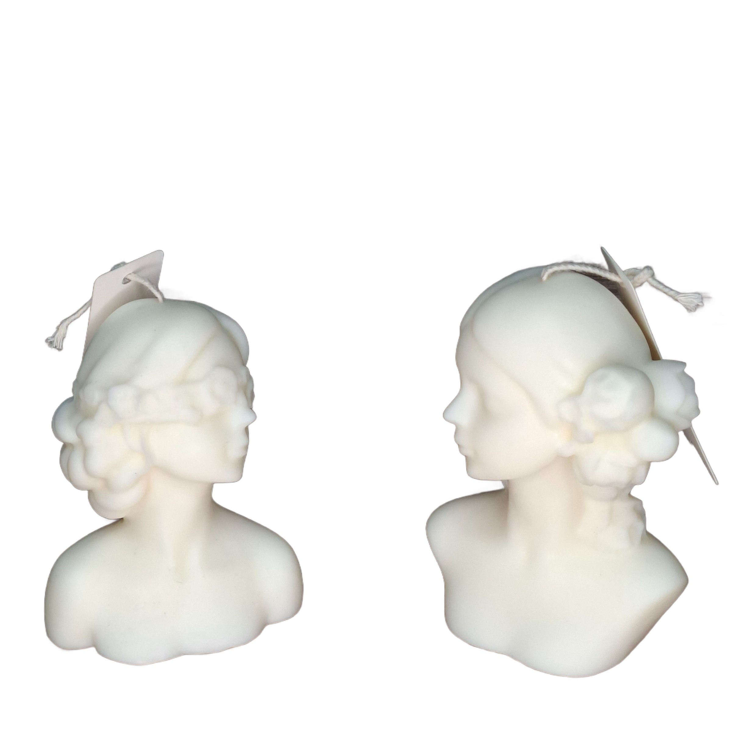 Świece Dekoracyjne Białe Sojowe Naturalne Zestaw 2 Świec Prezent Damy