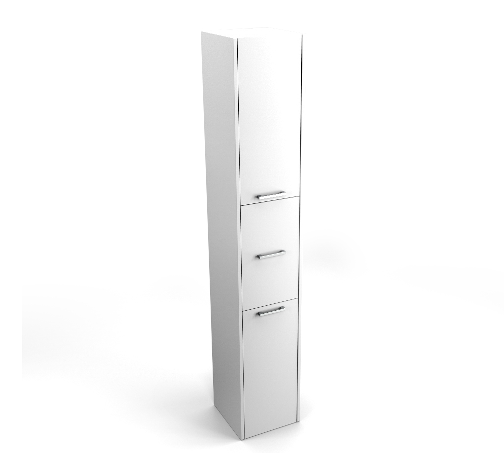 SZAFKA SŁUPEK REGAŁ DO ŁAZIENKI LUNA 3D 170 / 30 BIAŁY POŁYSK