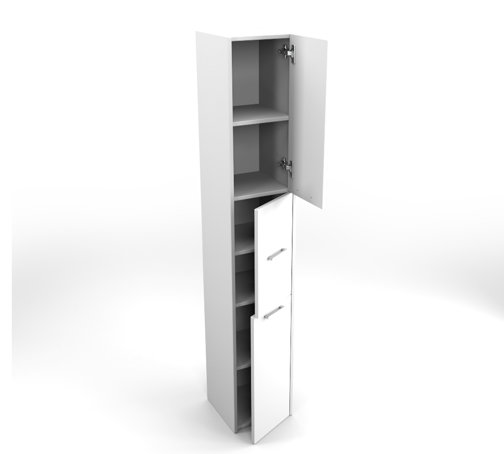 SZAFKA SŁUPEK REGAŁ DO ŁAZIENKI LUNA 3D 170 / 30 BIAŁY