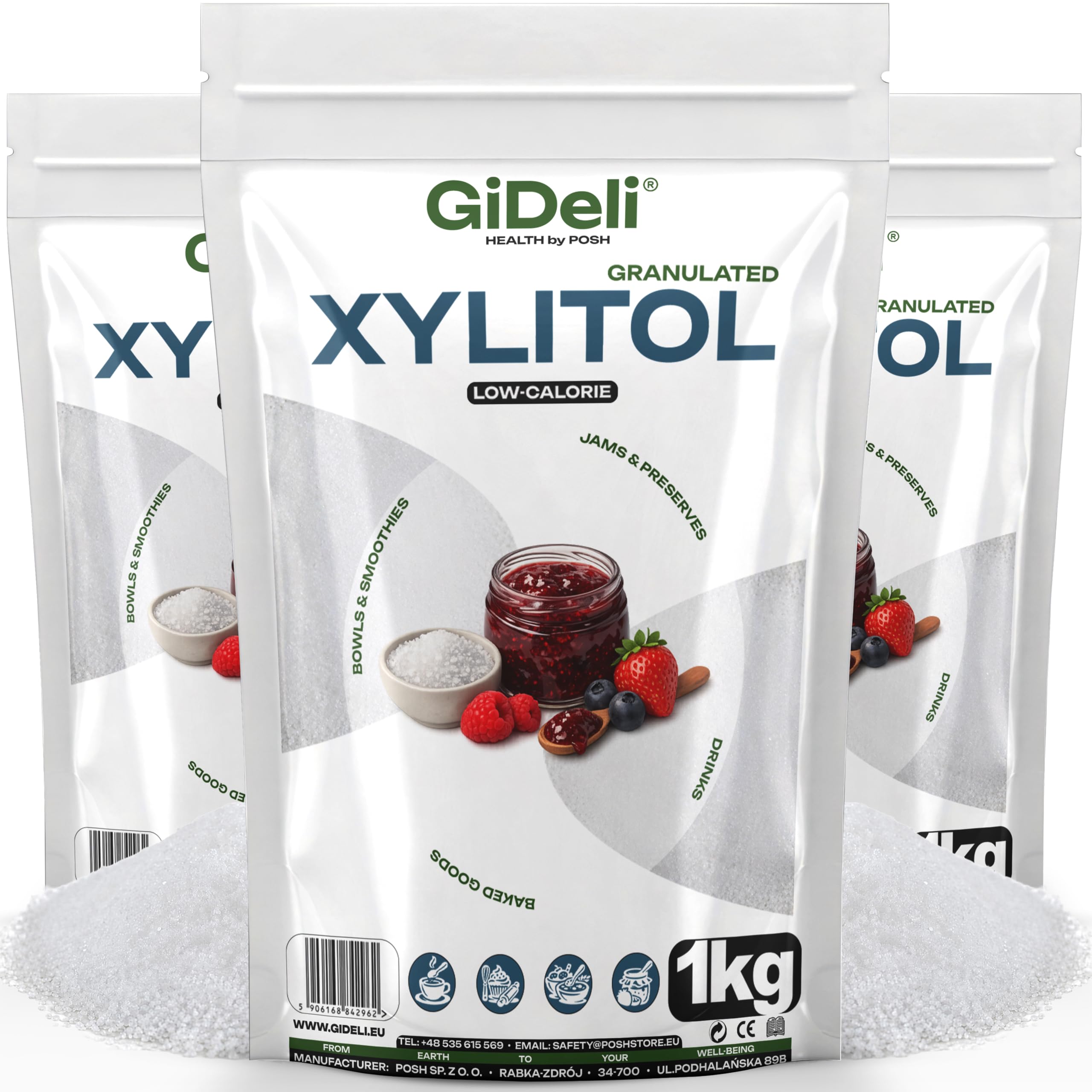 GiDeli Xylit 3kg Xylitol Zuckerersatz Granulat zuckerfrei Backen zahnfreundlich
