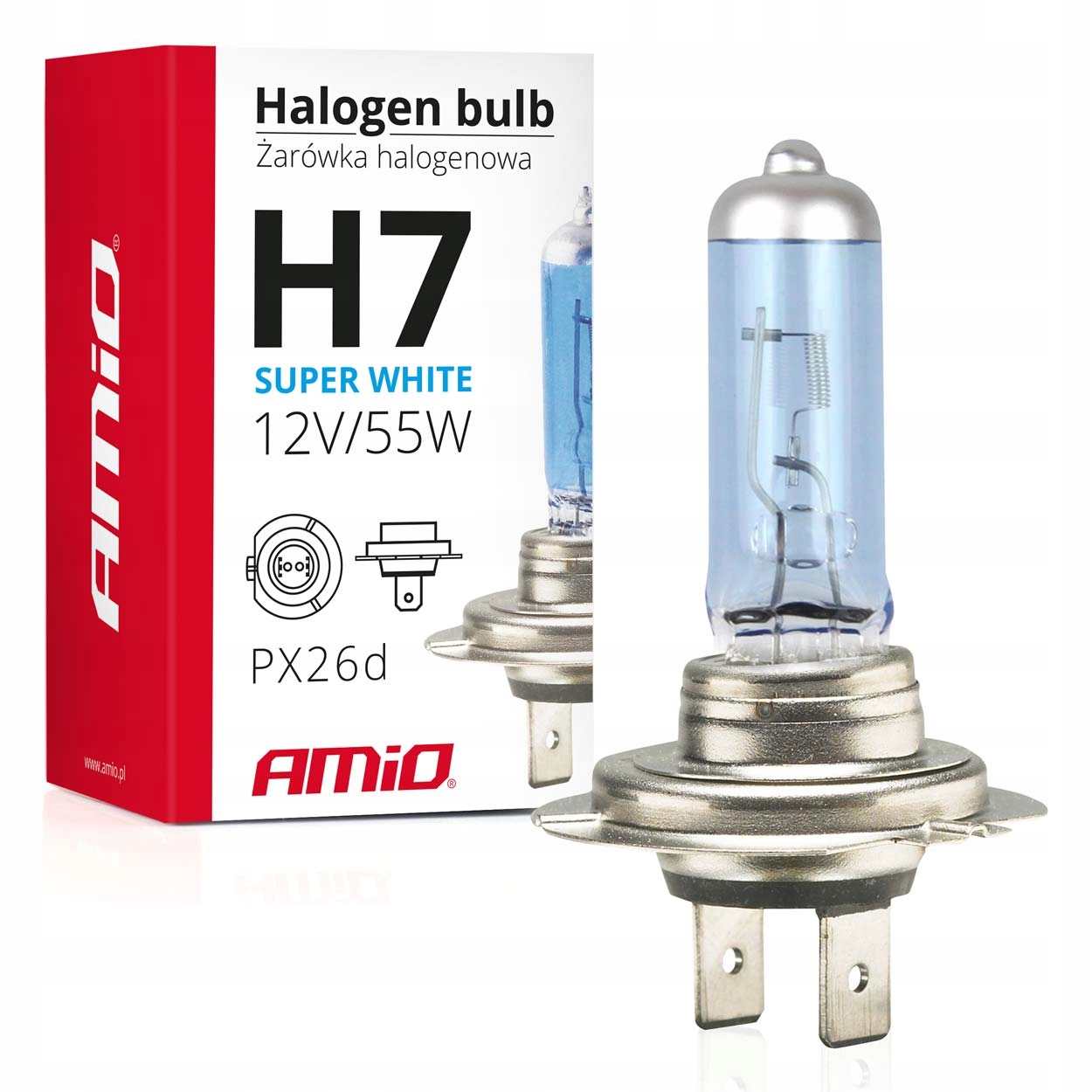 Żarówka halogenowa H7 12V 55W UV E4 super white
