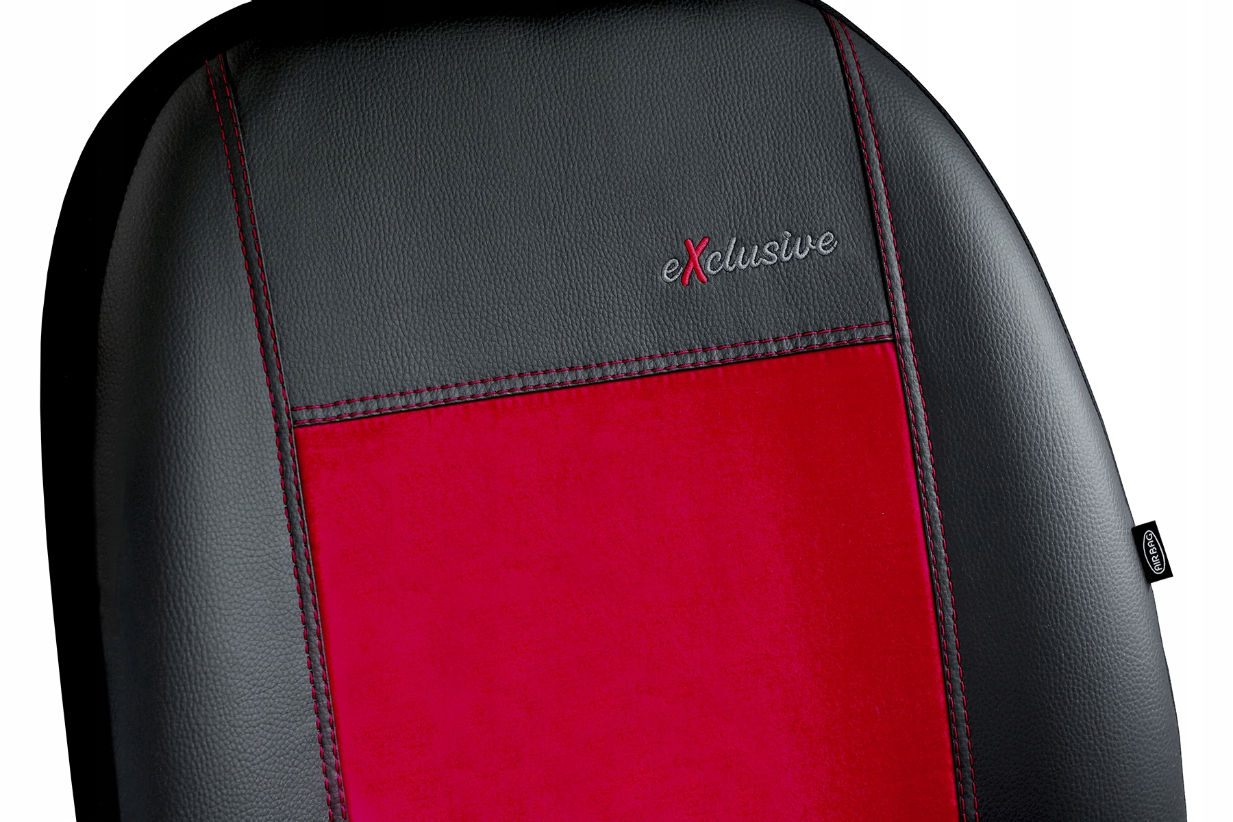 Pokrowce czerwone przody 1+1 ALKANTARA EKOSKÓRA