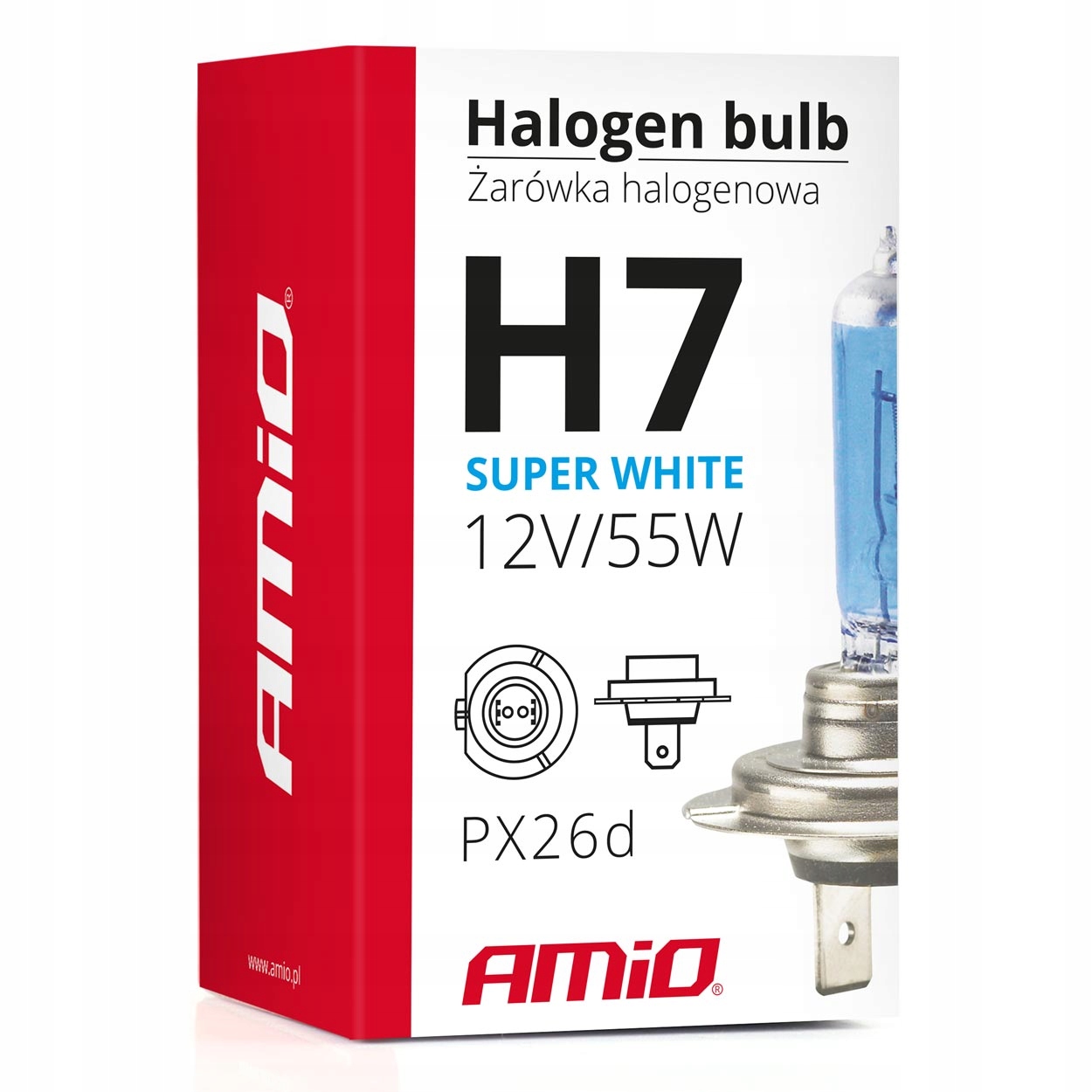 Żarówka halogenowa H7 12V 55W UV E4 super white