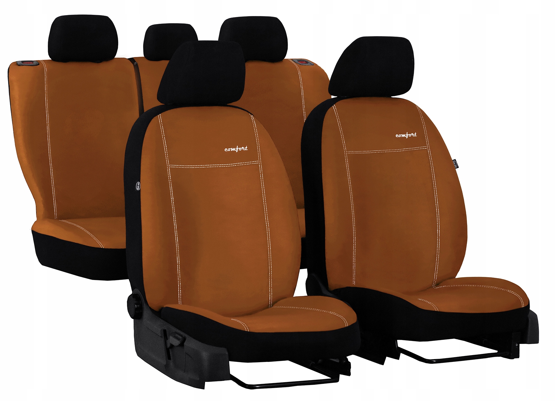 Pokrowce uniwersalne Comfort alkantara brązowe